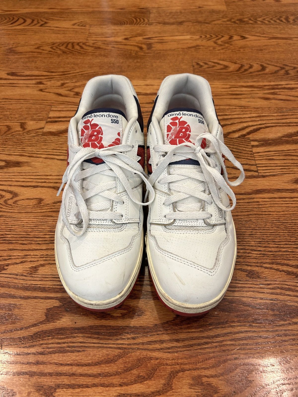 Aime Leon Dore × New Balance New Balance 550 Aime Leon Dore White Navy Red Size US 11 / EU 44 - 3 Thumbnail