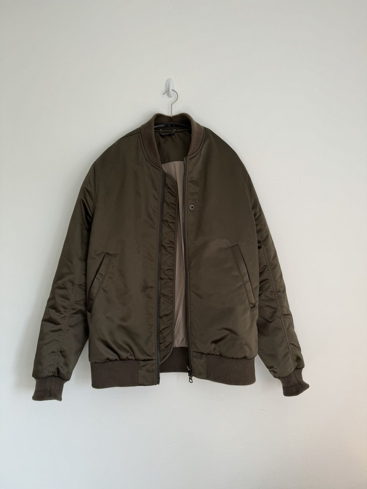 image of Acne Studios Selo Bomber Jacket in Olive Drab/Green, Men's (Size Medium)