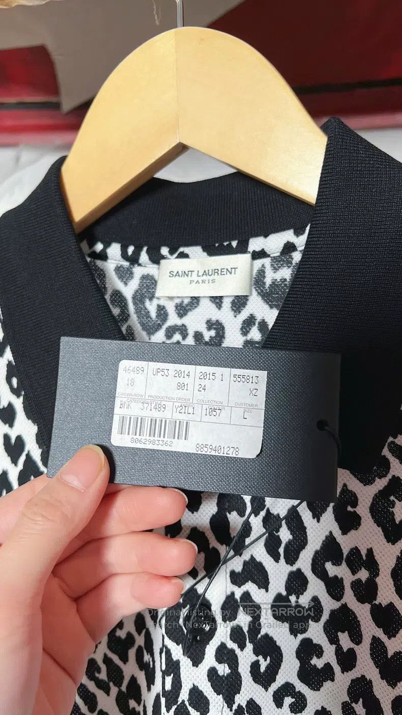 Saint Laurent Paris Saint Laurent Paris Leopard Print Collar Polo Shirt Size US M / EU 48-50 / 2 - 4 Thumbnail