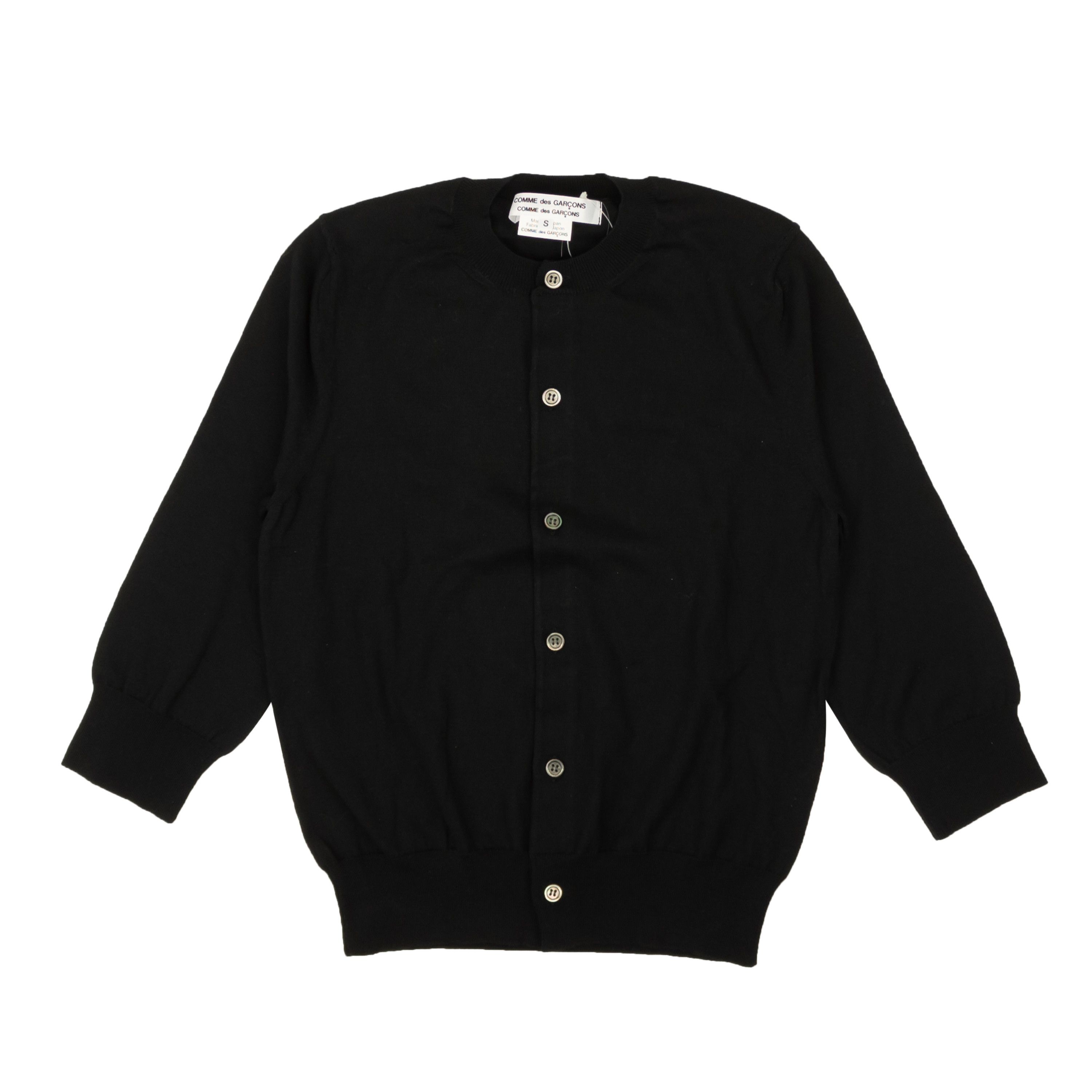 image of Comme Des Garcons Black Knit Button Up Cardigan Size S, Women's