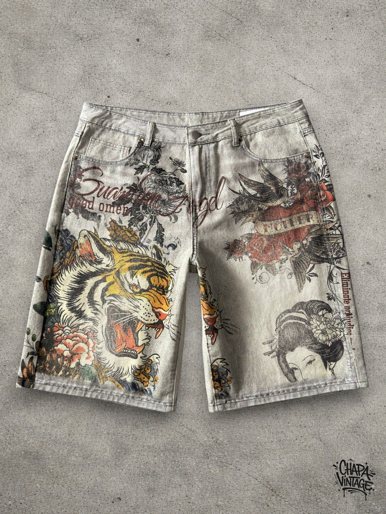 Japanese Brand Retro graphic denim shorts Size US 32 / EU 48 - 1 Thumbnail