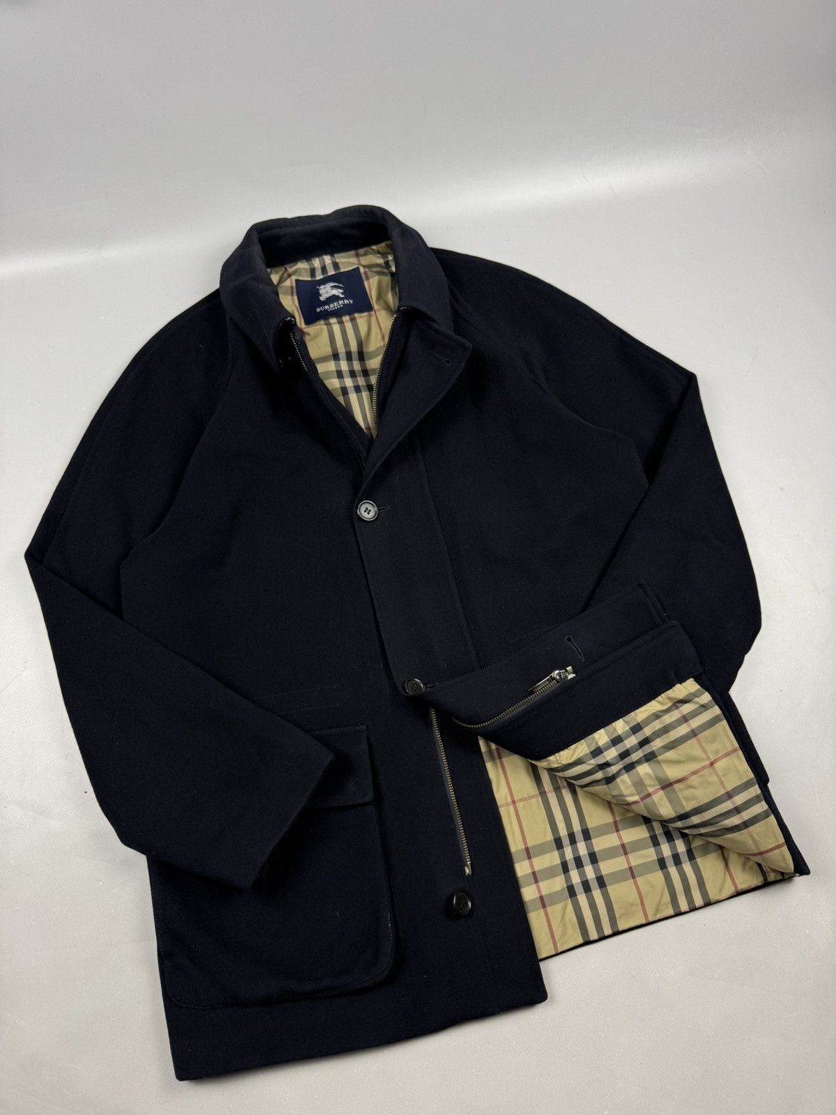 Burberry Burberry heavy coat novacheck navy blue size L men Size US L / EU 52-54 / 3 - 2 Thumbnail