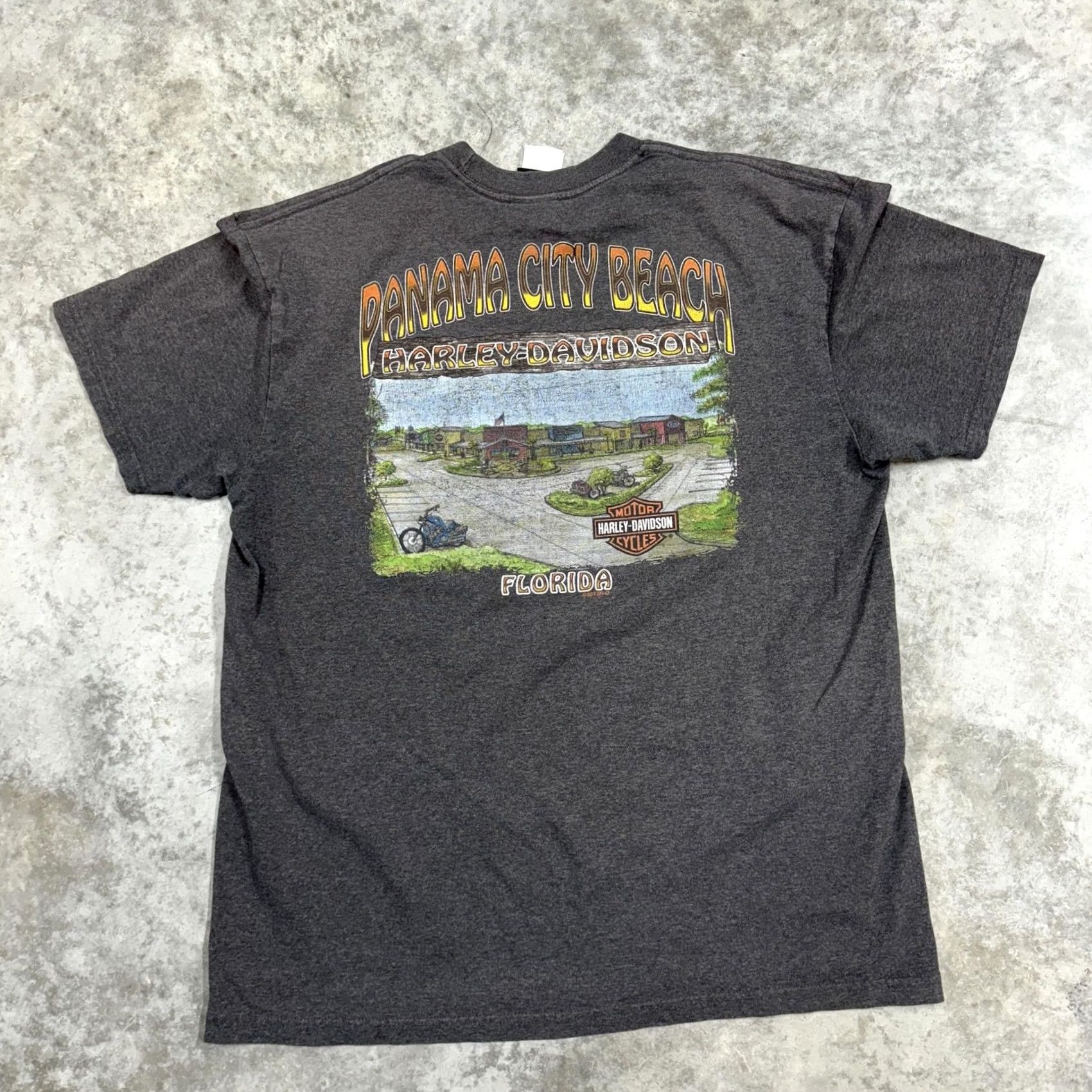 Harley Davidson Harley-Davidson Shirt Mens XL Gray Panama City Beach Florida Graphic Biker Tee Size US XL / EU 56 / 4 - 5 Thumbnail