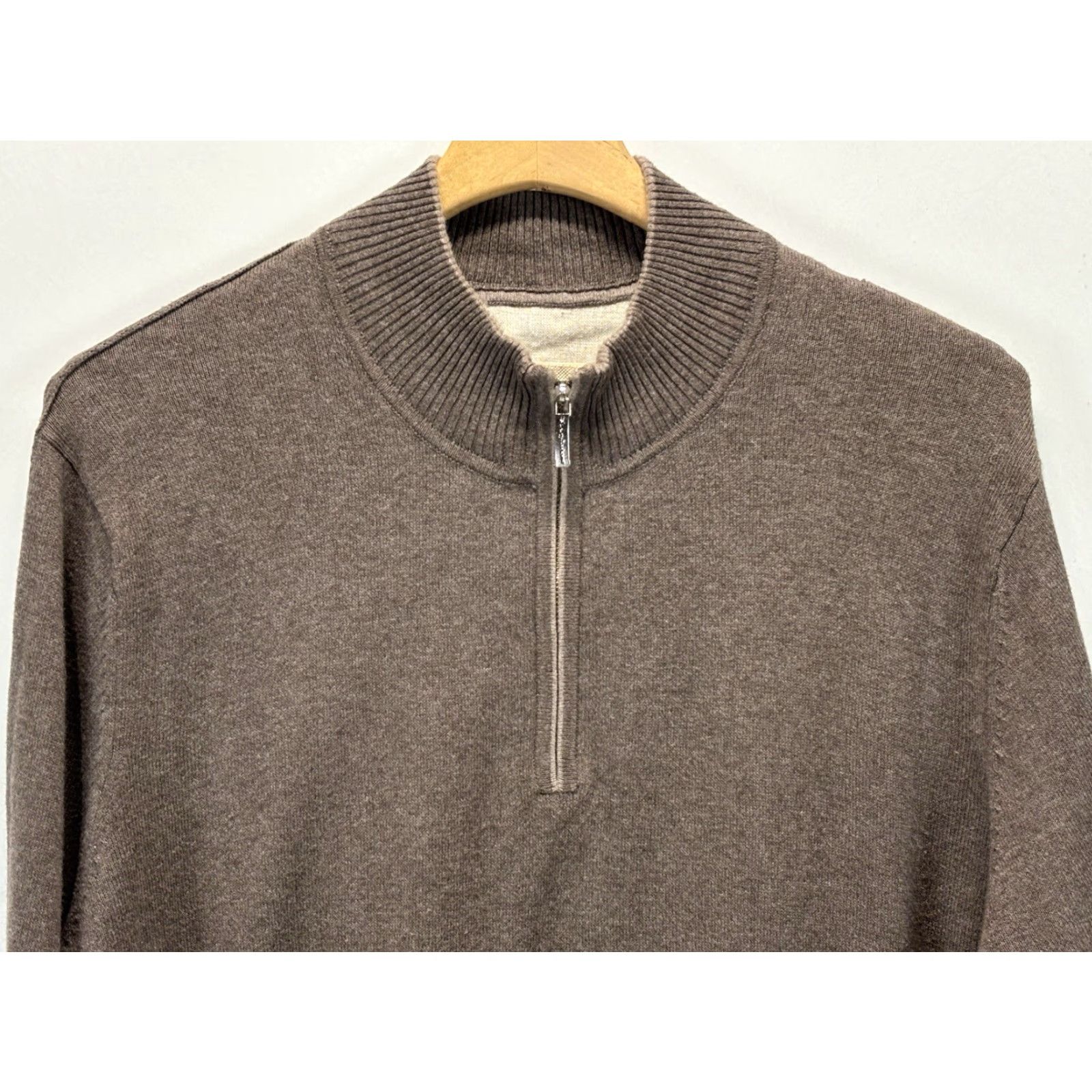 Tommy Bahama Tommy Bahama Cashmere Blend Pullover Sweater 1/4 Zip Large Brown Preppy Mens Size US L / EU 52-54 / 3 - 2 Thumbnail