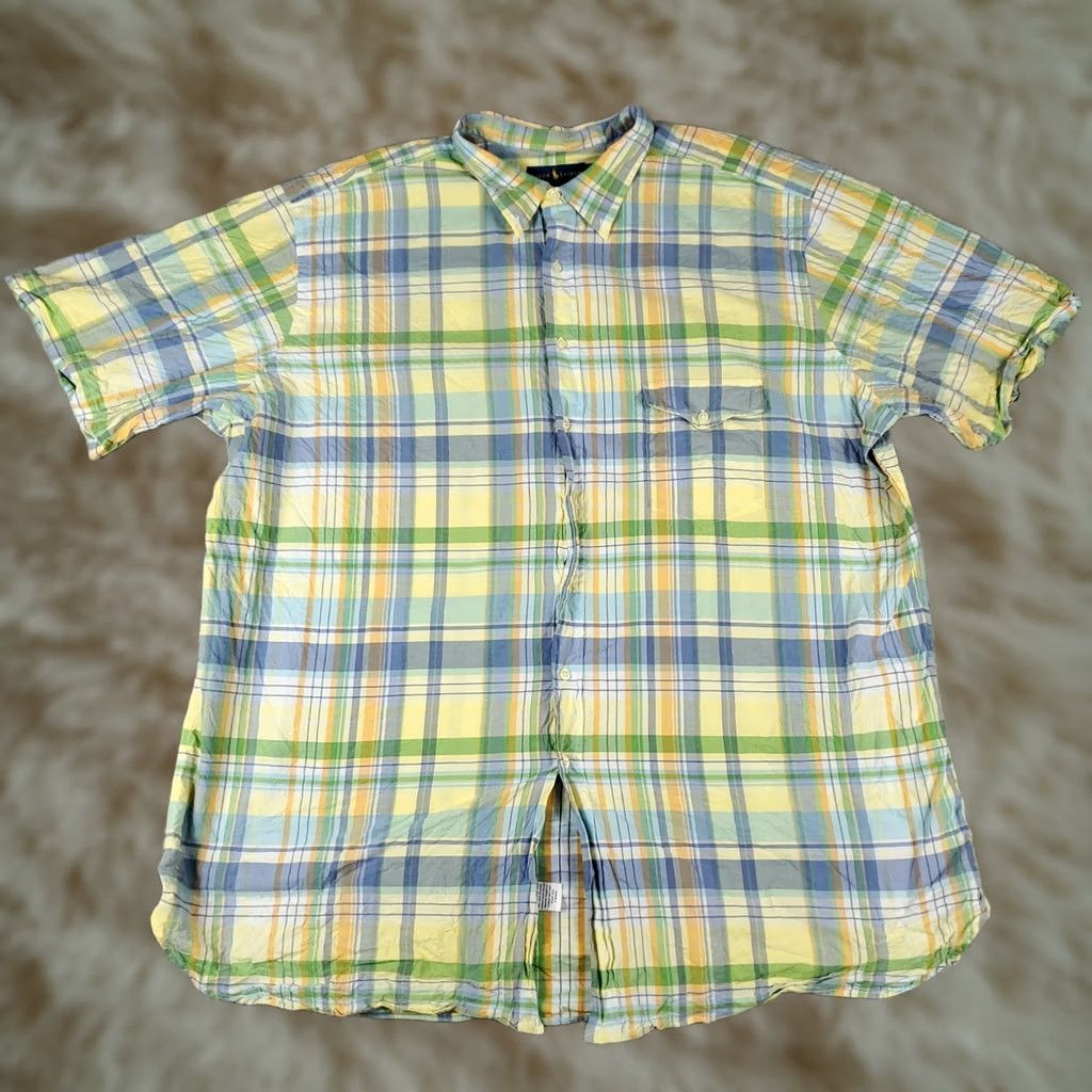 Ralph Lauren Ralph Lauren Shirt Mens 3XLT Blue Yellow Plaid Beach Twill Button Up Size US XXL / EU 58 / 5 - 1 Thumbnail