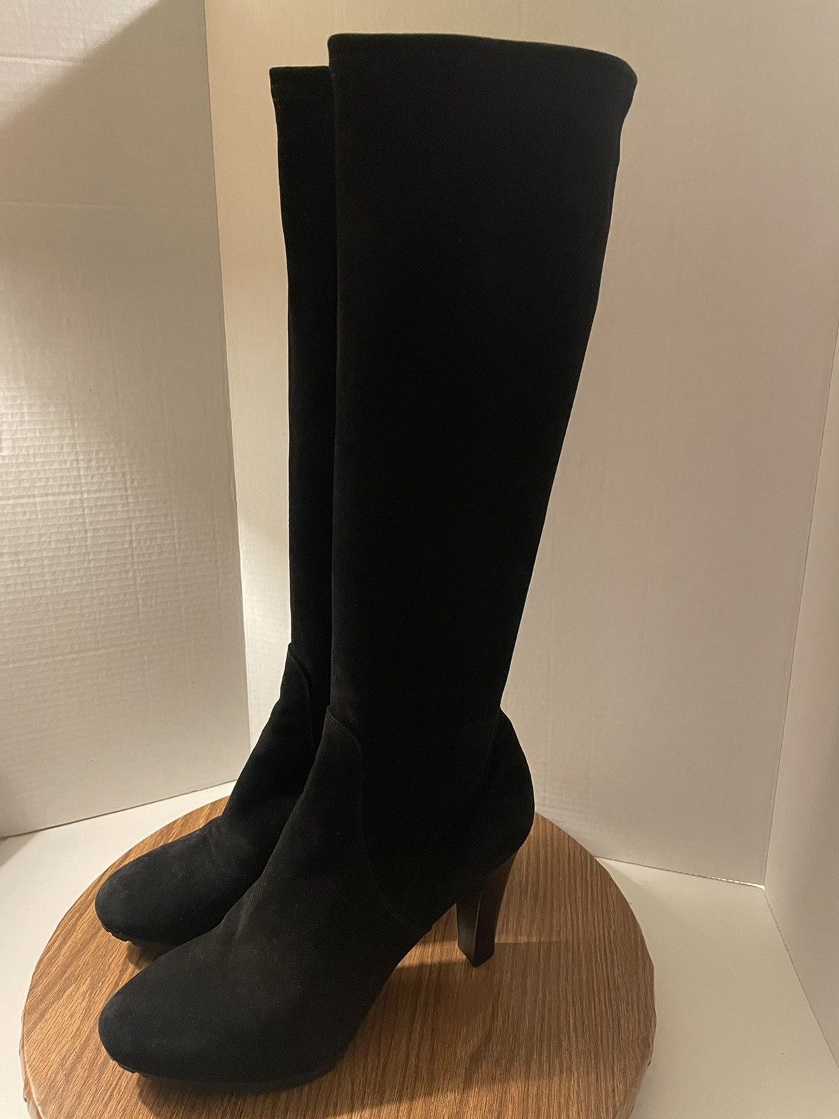 Aquatalia Aquatalia Rhumba Black Tall Suede Leather Heeled Boots Grailed