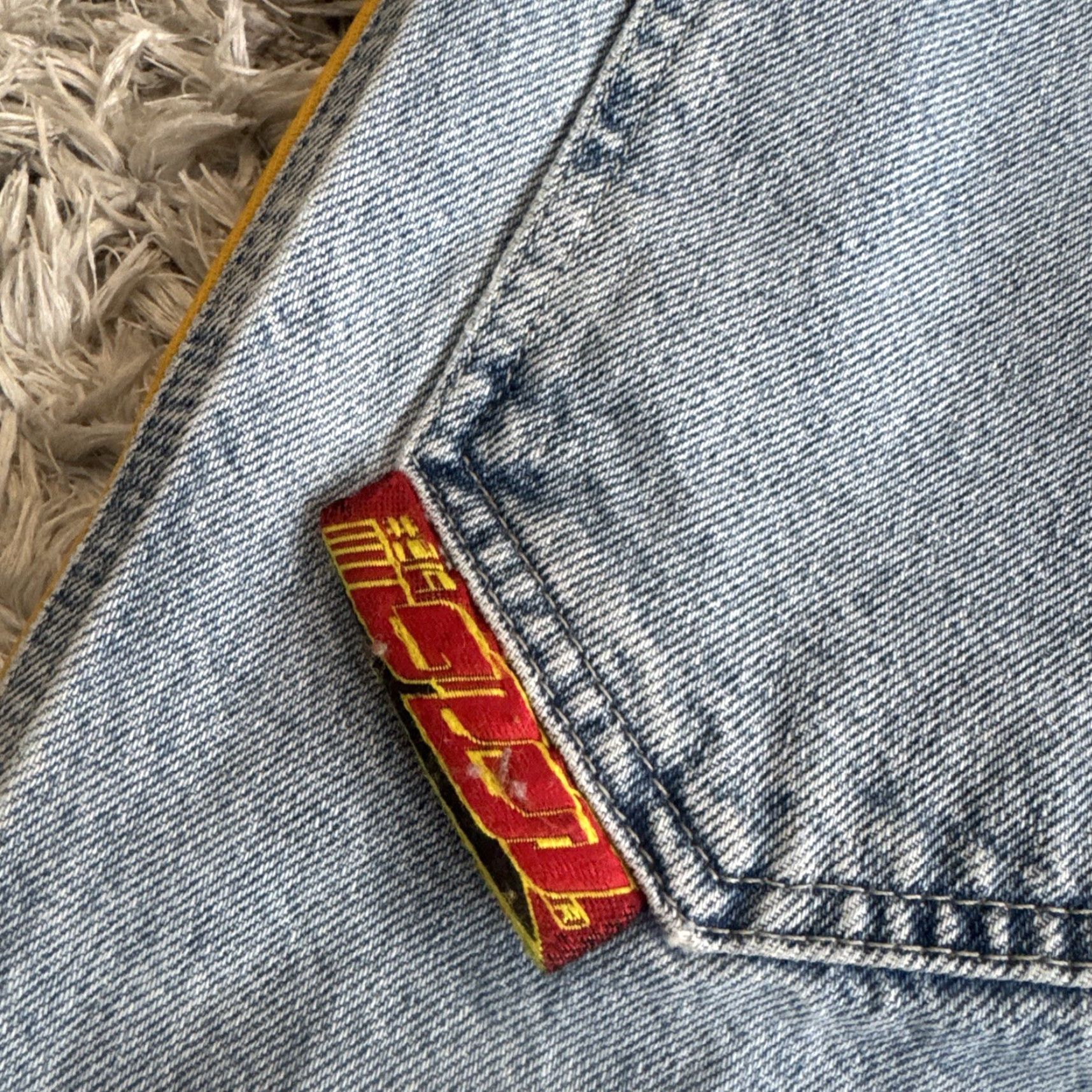 JNCO VINTAGE JNCO Jeans Crossfaders Blue Denim Embroidered Mens 29x28 90s Y2K Wide-Leg Size US 29 - 4 Thumbnail