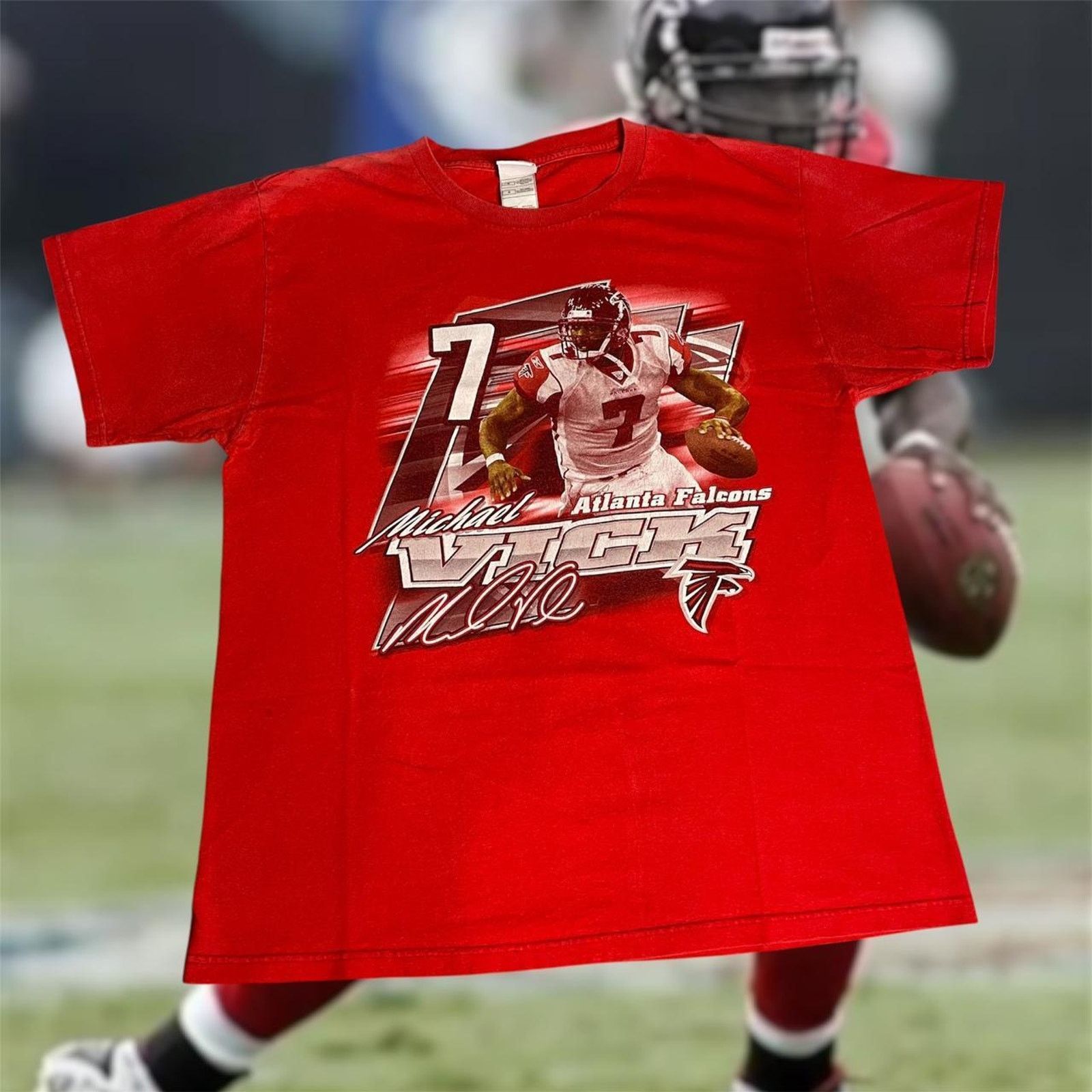 NFL × Vintage Y2K 2000s NFL Michael Vick Atlanta Falcons Super Bowl Tee Size US L / EU 52-54 / 3 - 1 Thumbnail