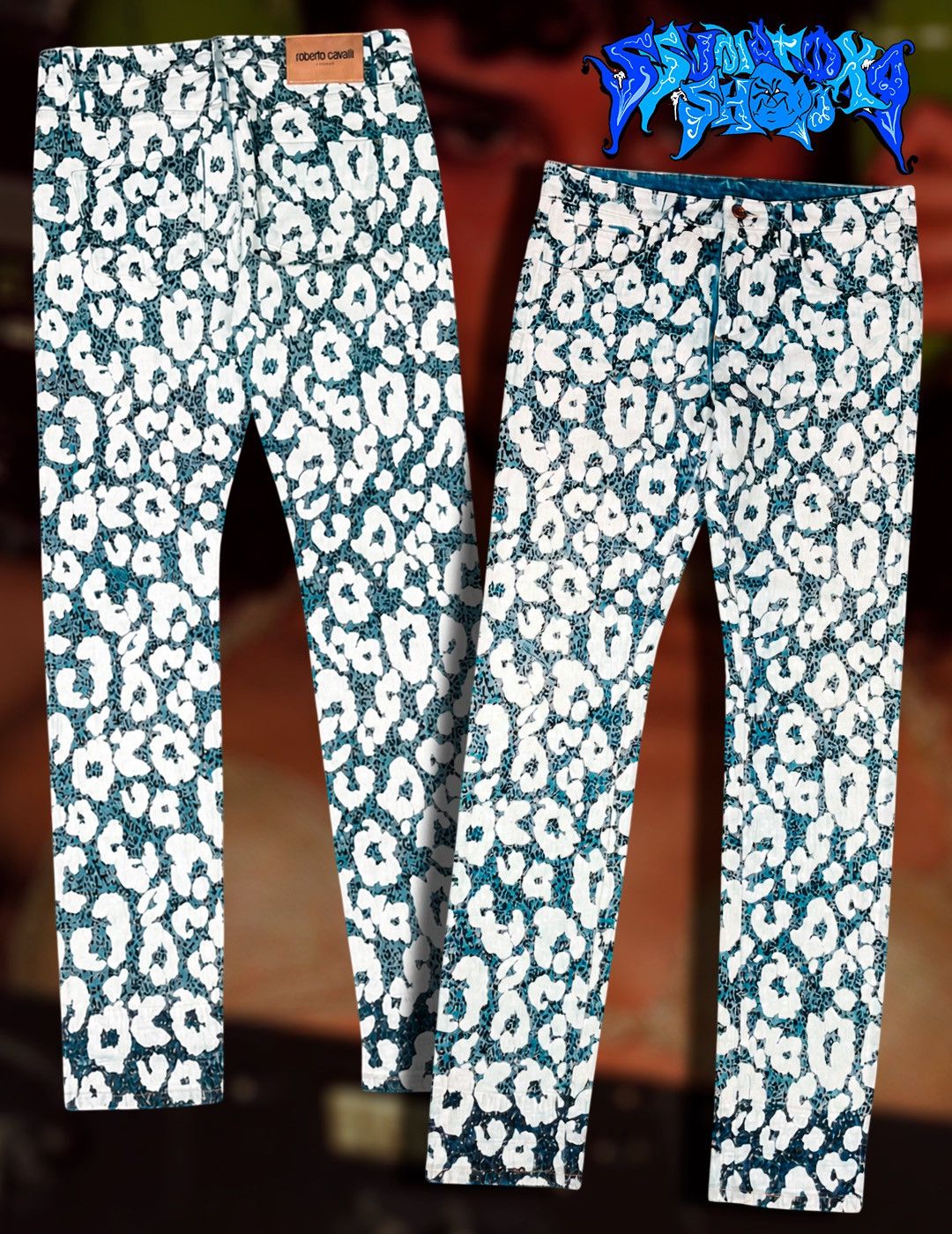 Roberto Cavalli Roberto Cavalli Jeans Designer Y2K Floral Leopard Print Size 24" / US 00 / IT 34 - 1 Thumbnail