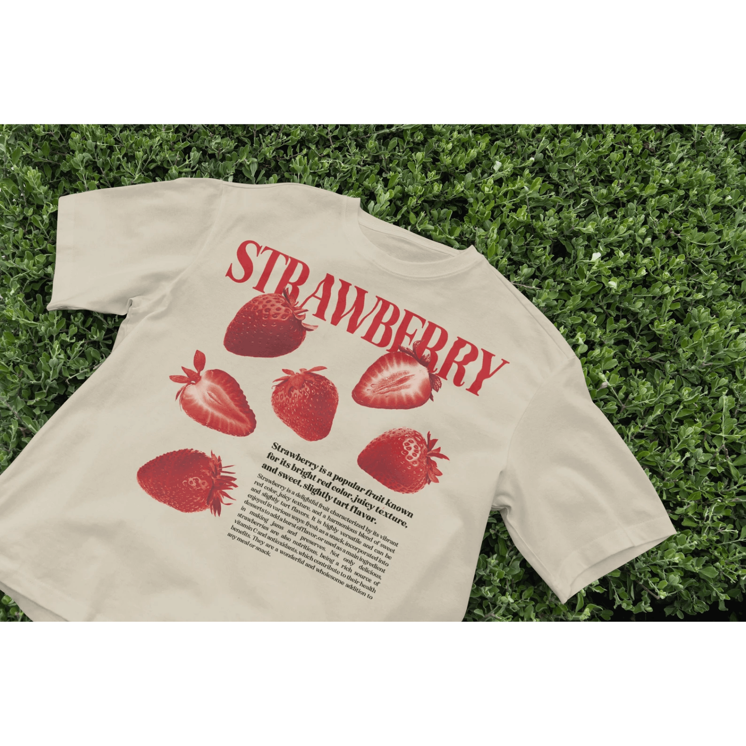 Designer × Vintage Cute Strawberry T-Shirt, Cottagecore Aesthetic Tee Size US L / EU 52-54 / 3 - 1 Thumbnail