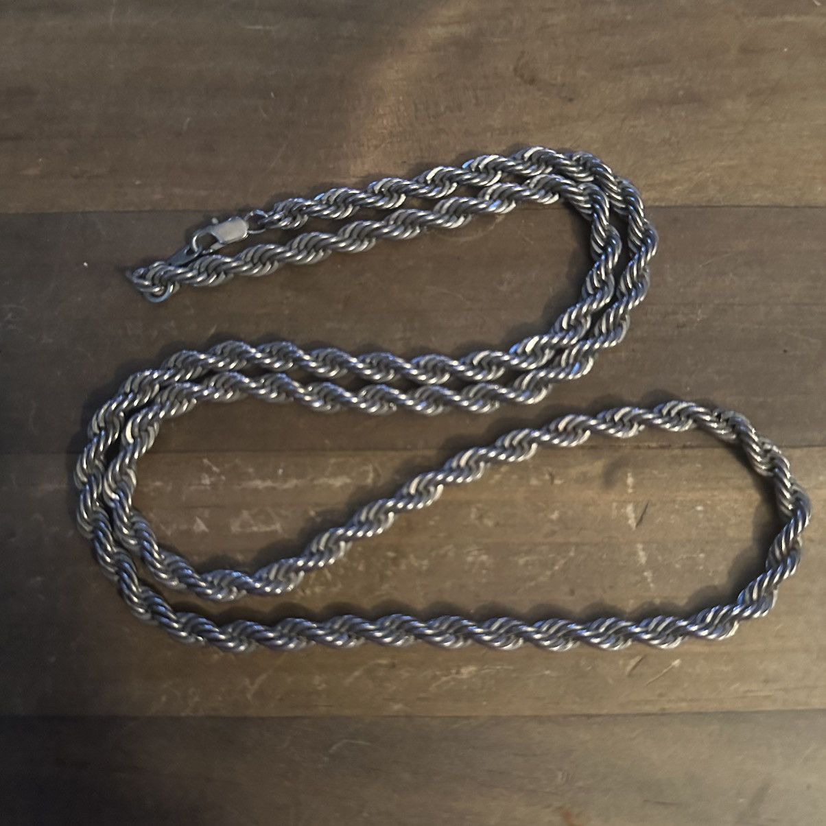 Vintage Vintage silver tone chunky rope chain necklace Size ONE SIZE - 2 Thumbnail