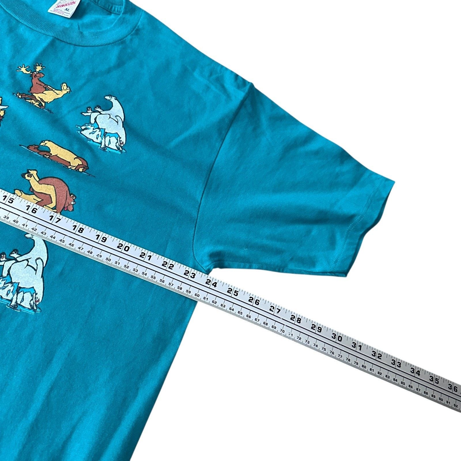 Jerzees VTG Love Alaskan Animal Sex T-Shirt Men's XL Blue USA 90s Size US XL / EU 56 / 4 - 8 Thumbnail