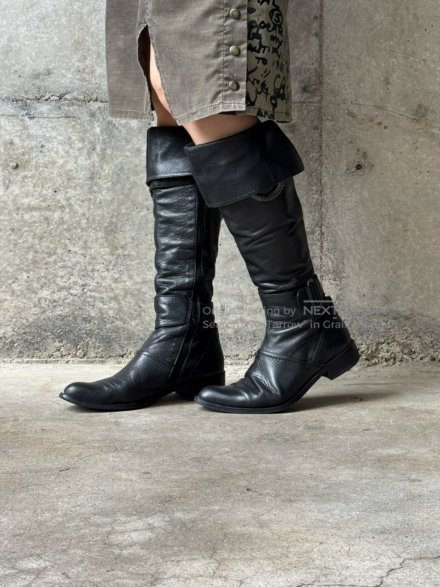 Rigards Regard Pointed Toe Biker Fold-Over Boots/ Size US 5 / IT 35 - 2 Thumbnail