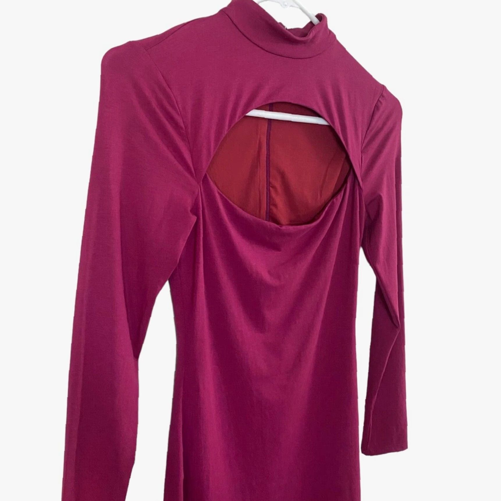 Vintage VINTAGE Lovers + Friends Bodycon Mini Dress Long Sleeve Cut-Out XS Pink Sexy Clubwear Womens Size XS / US 0-2 / IT 36-38 - 4 Thumbnail