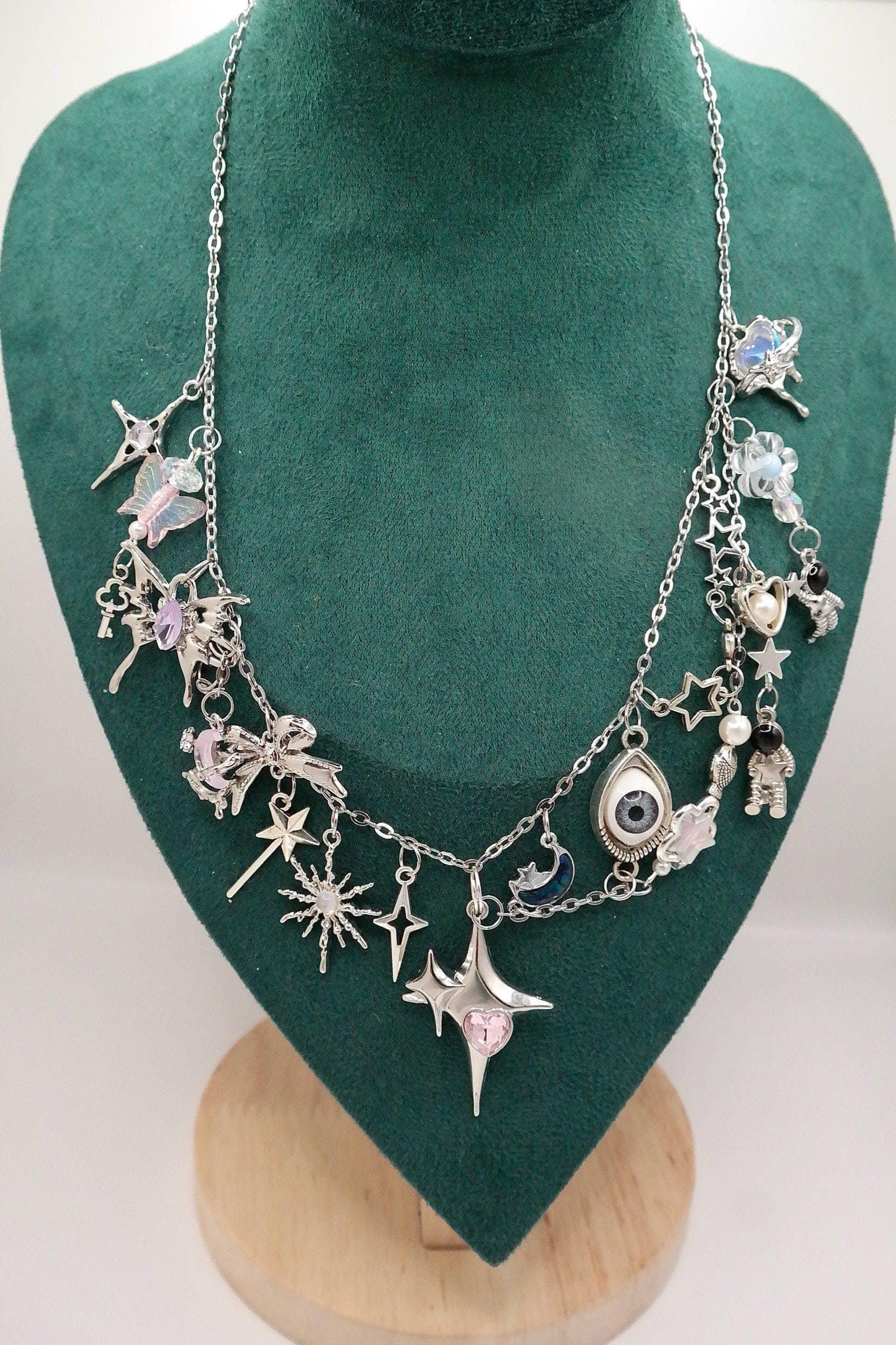 Handmade Silver Stargazer Clutter Necklace Size ONE SIZE - 1 Thumbnail