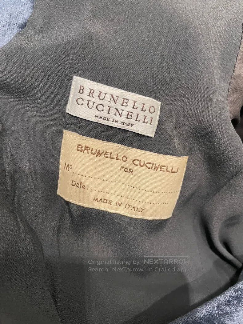 Brunello Cucinelli Brunello Cucinelli Navy Deep Blue Cotton Fiber Suit Jacket Size S / US 4 / IT 40 - 7 Thumbnail