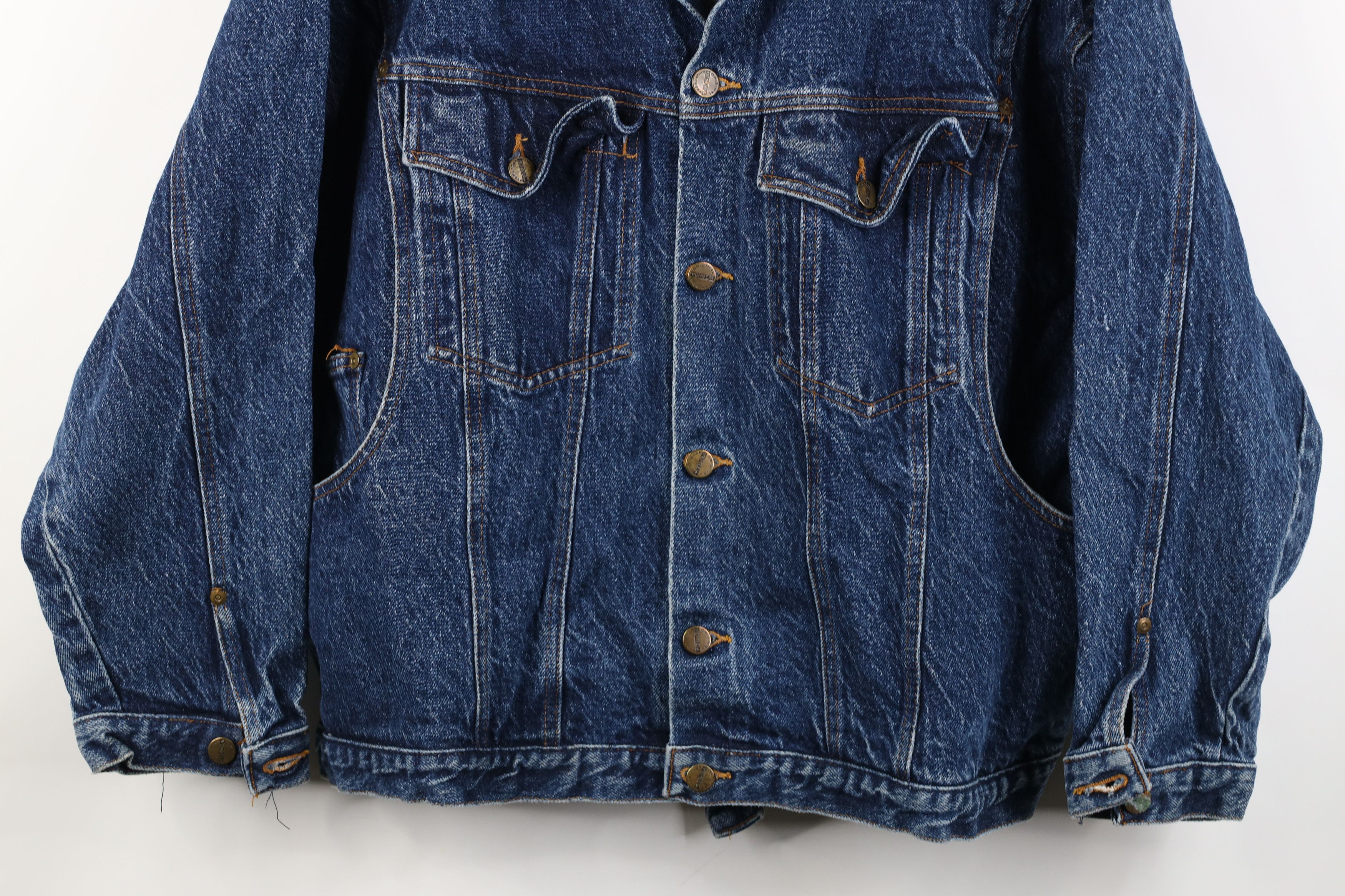 Vintage Vintage 90s Streetwear Denim Jean Trucker Jacket Blue Cotton Size XL / US 12-14 / IT 48-50 - 3 Thumbnail