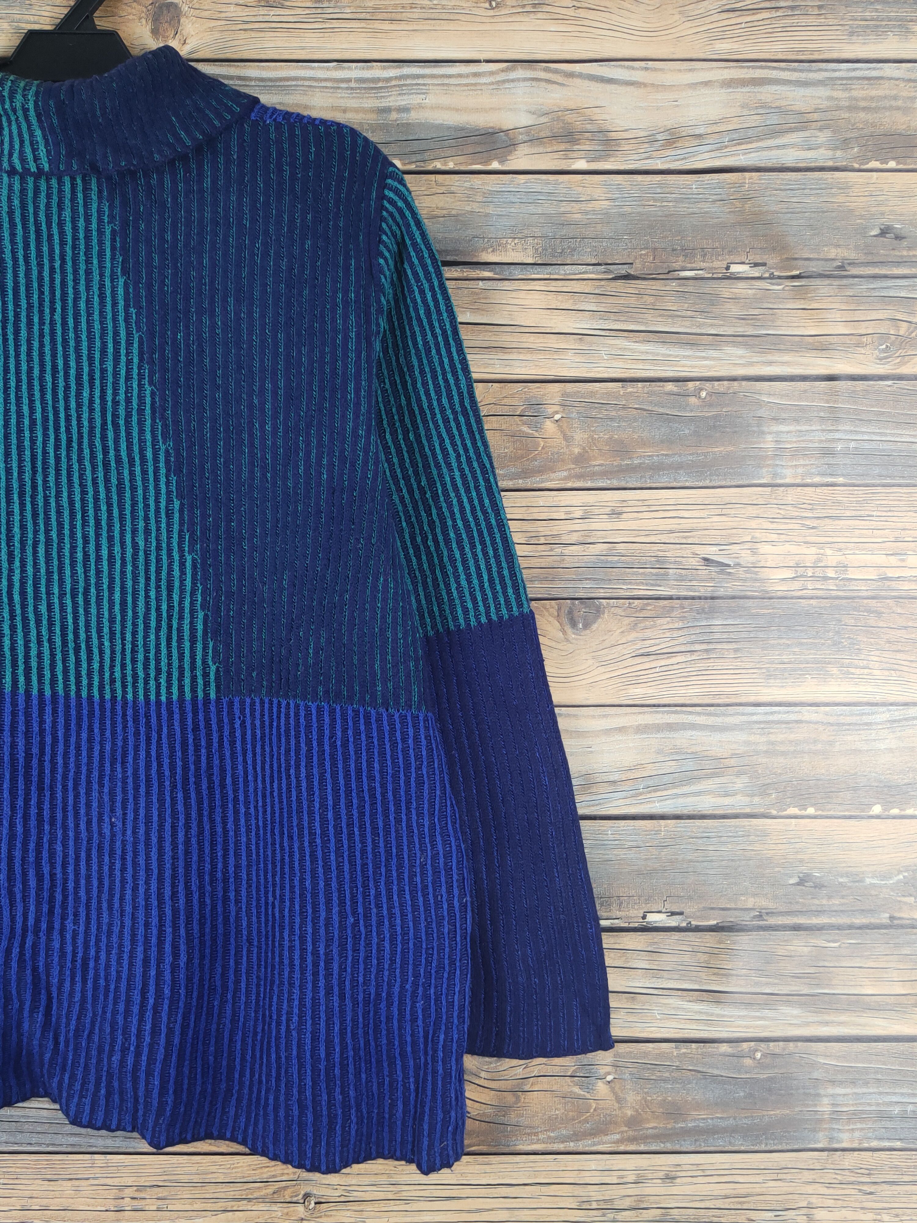 Homespun Knitwear Piare-Micalady Blue Green Knitwear Sweatshirts #W1529 Size M / US 6-8 / IT 42-44 - 10 Thumbnail