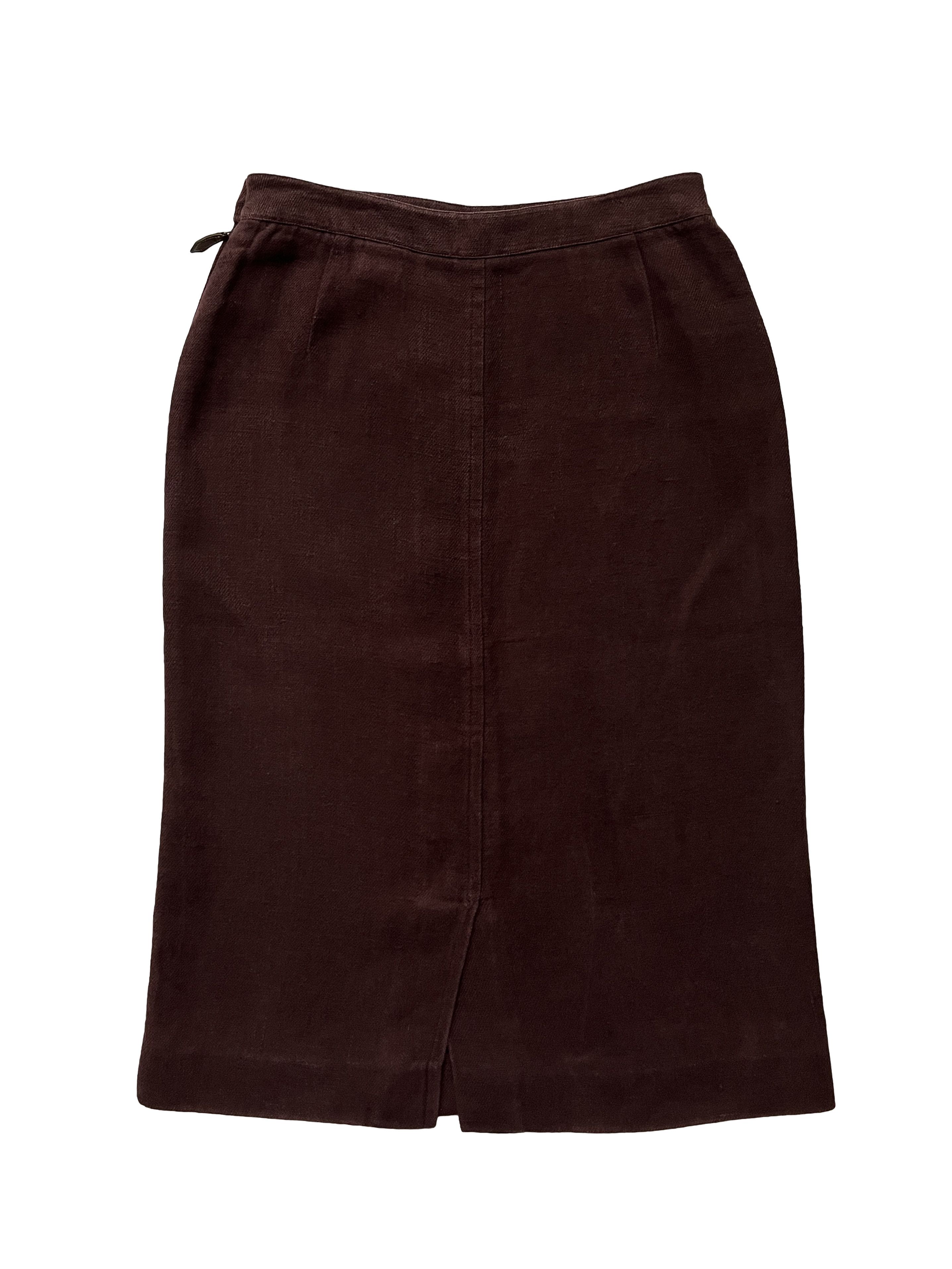 Hermes ⚡️QUICK SALE⚡️Hermes Margiela Burgundy Linen Skirt Size 27" / US 4 / IT 40 - 2 Thumbnail