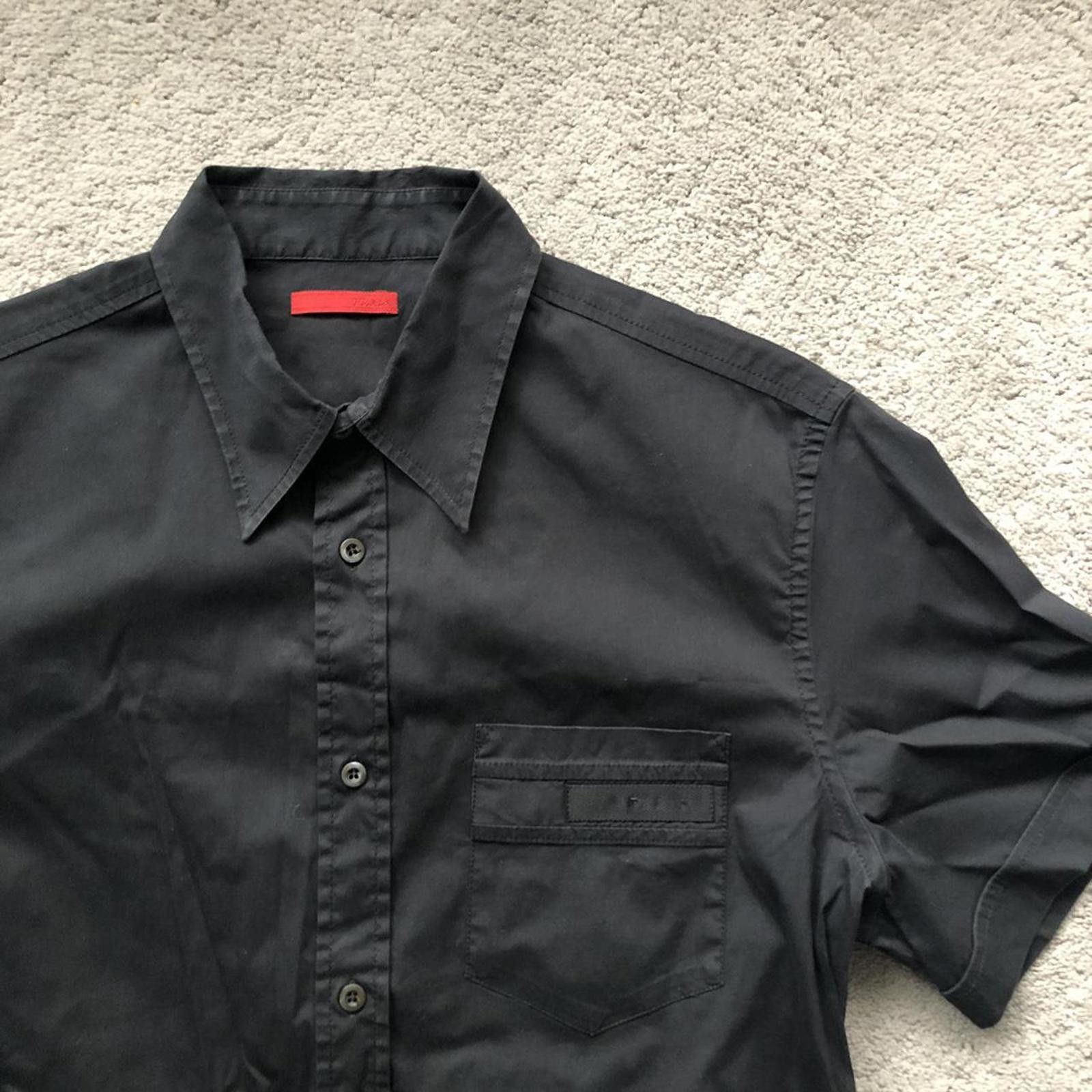 Prada Vintage Prada Short Sleeve Button Up Shirt Size US L / EU 52-54 / 3 - 3 Thumbnail