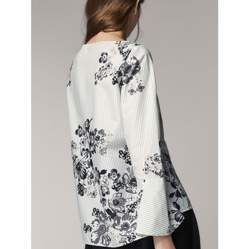 MASSIMO DUTTI Printed Poplin Blouse NWT LAST ONE!!!
