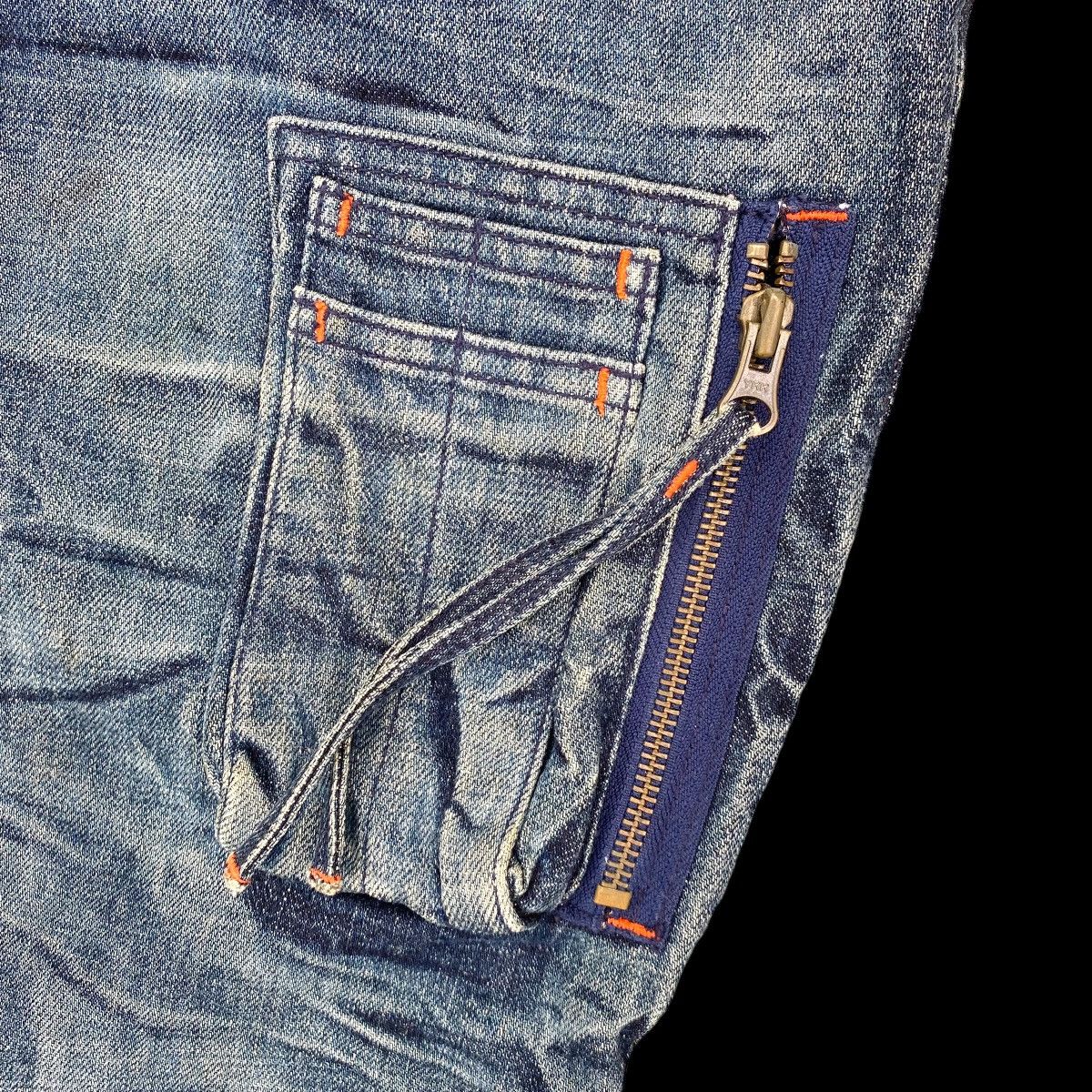 JNCO × Vintage Super Baggy Akademiks Long Denim Acid Wash Carpenter Jeans Size US 36 / EU 52 - 8 Thumbnail