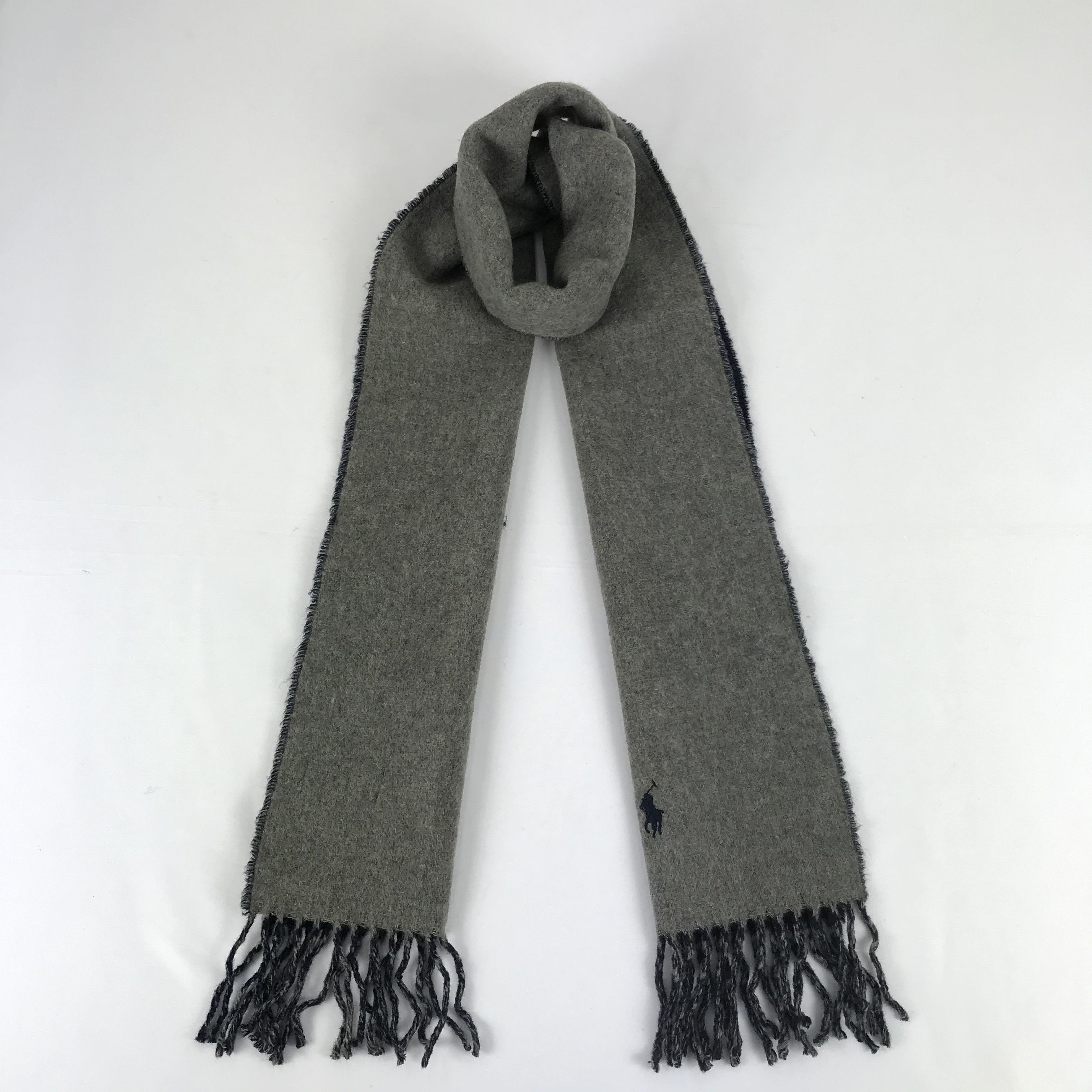 Vintage Polo Ralph Lauren Scarf Fringe Muffler Wool.