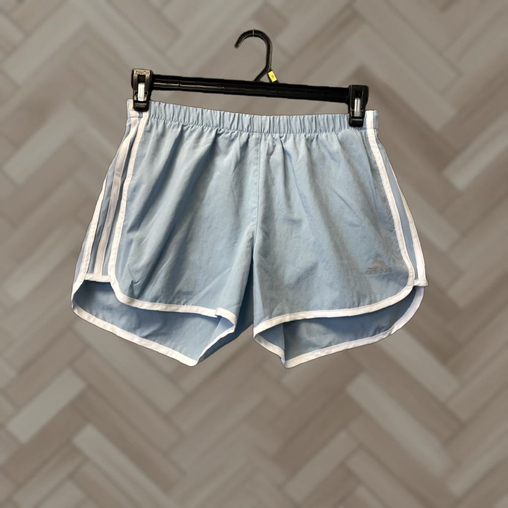 Adidas Adidas Shorts Women's S Regular Gray Like Blue Breathable Elastic Waist Yoga Gym Run Tennis Size 28" / US 6 / IT 42 - 1 Thumbnail