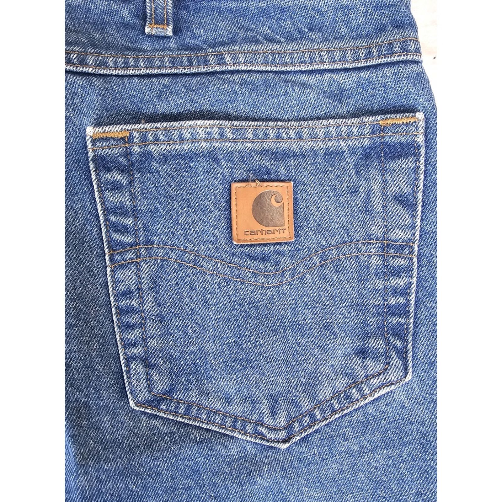 Carhartt VINTAGE Carhartt Jeans Blue Denim B17 DST Relaxed Fit Tapered Leg Workwear Mens Sz 50x30 Size US 34 / EU 50 - 7 Thumbnail