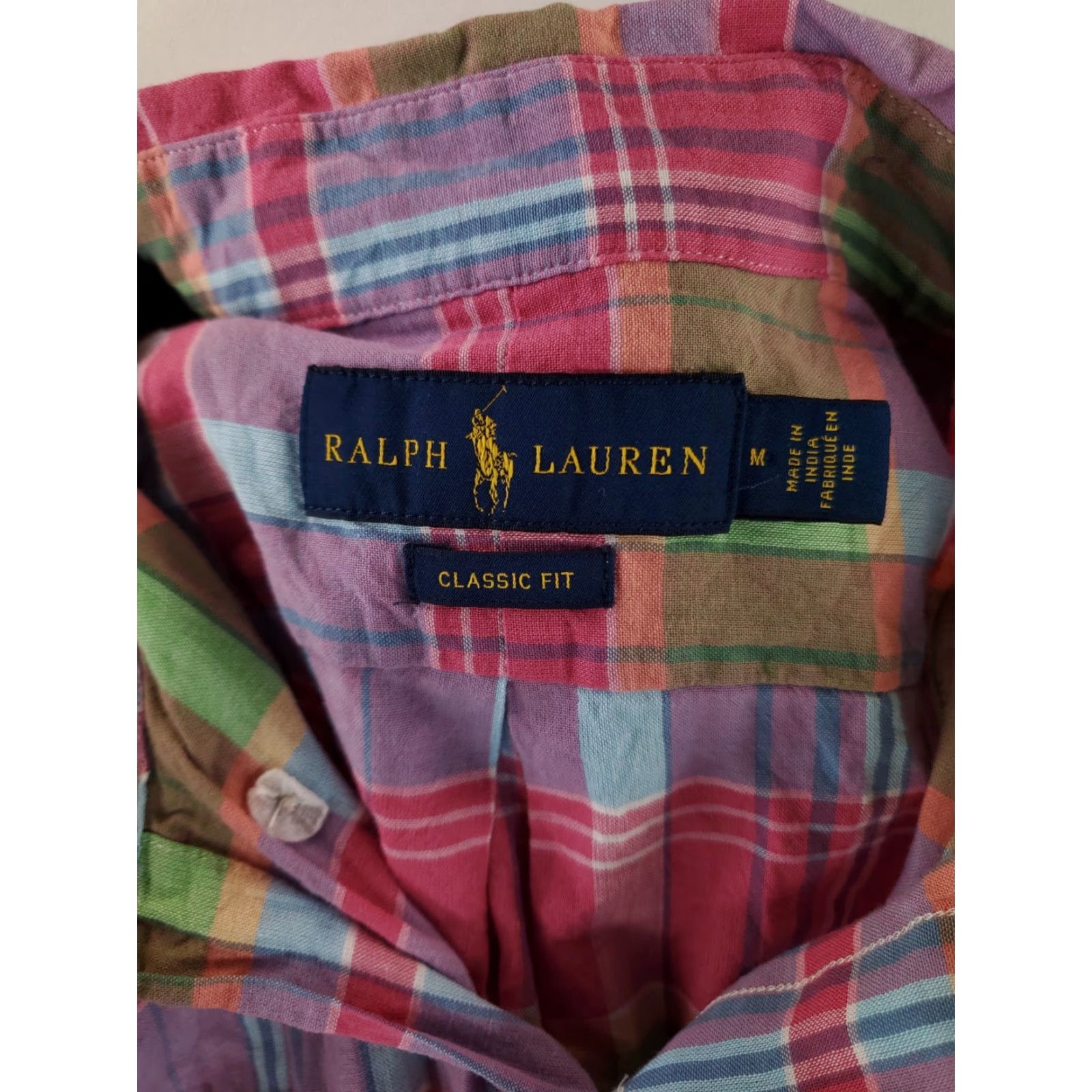 Ralph Lauren Ralph Lauren Shirt Button Down Madras Plaid Pastel Short Sleeve Mens M Multicolor Size US M / EU 48-50 / 2 - 3 Thumbnail