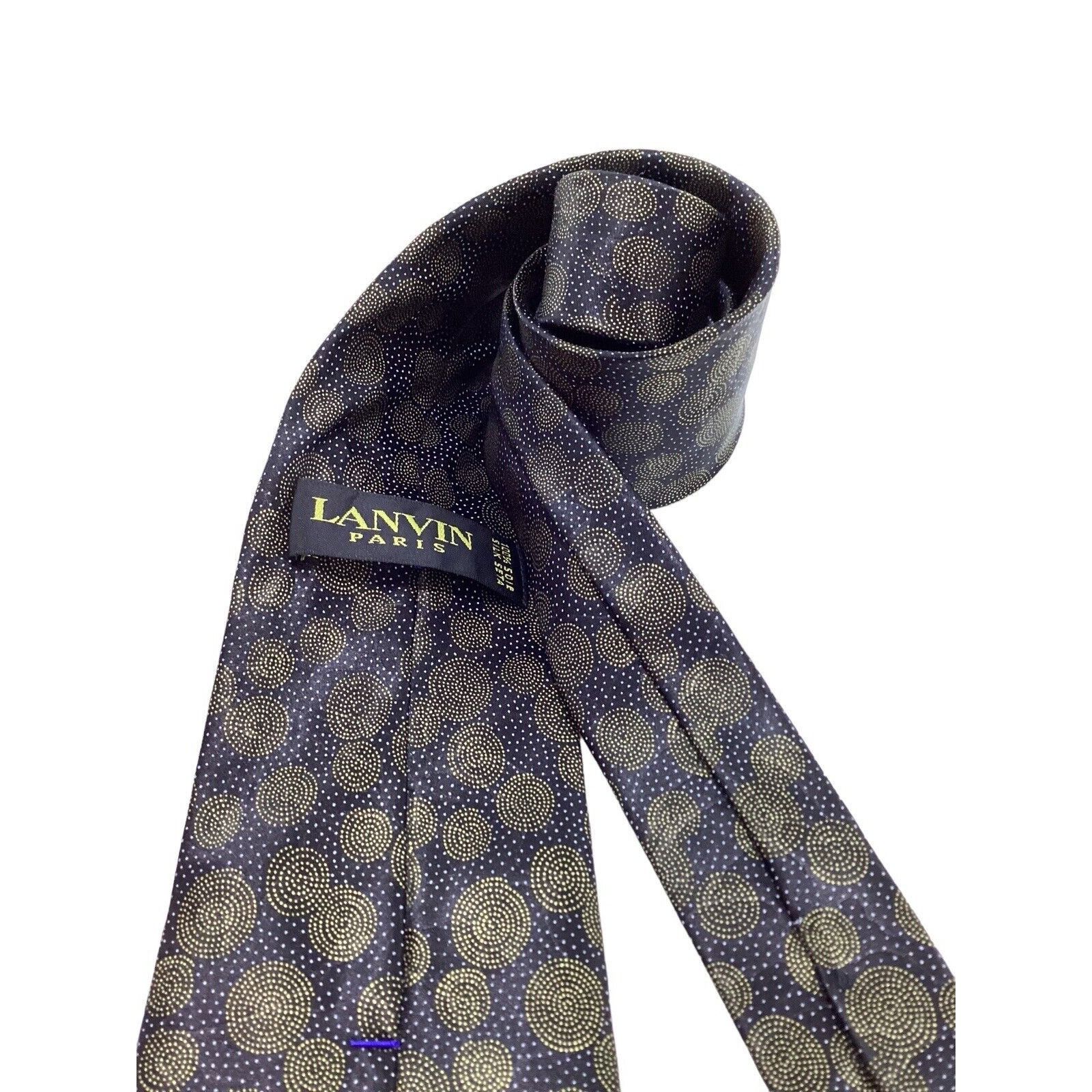 Lanvin LANVIN PARIS Black Geometric Luxury Designer Silk Tie France Size ONE SIZE - 4 Thumbnail