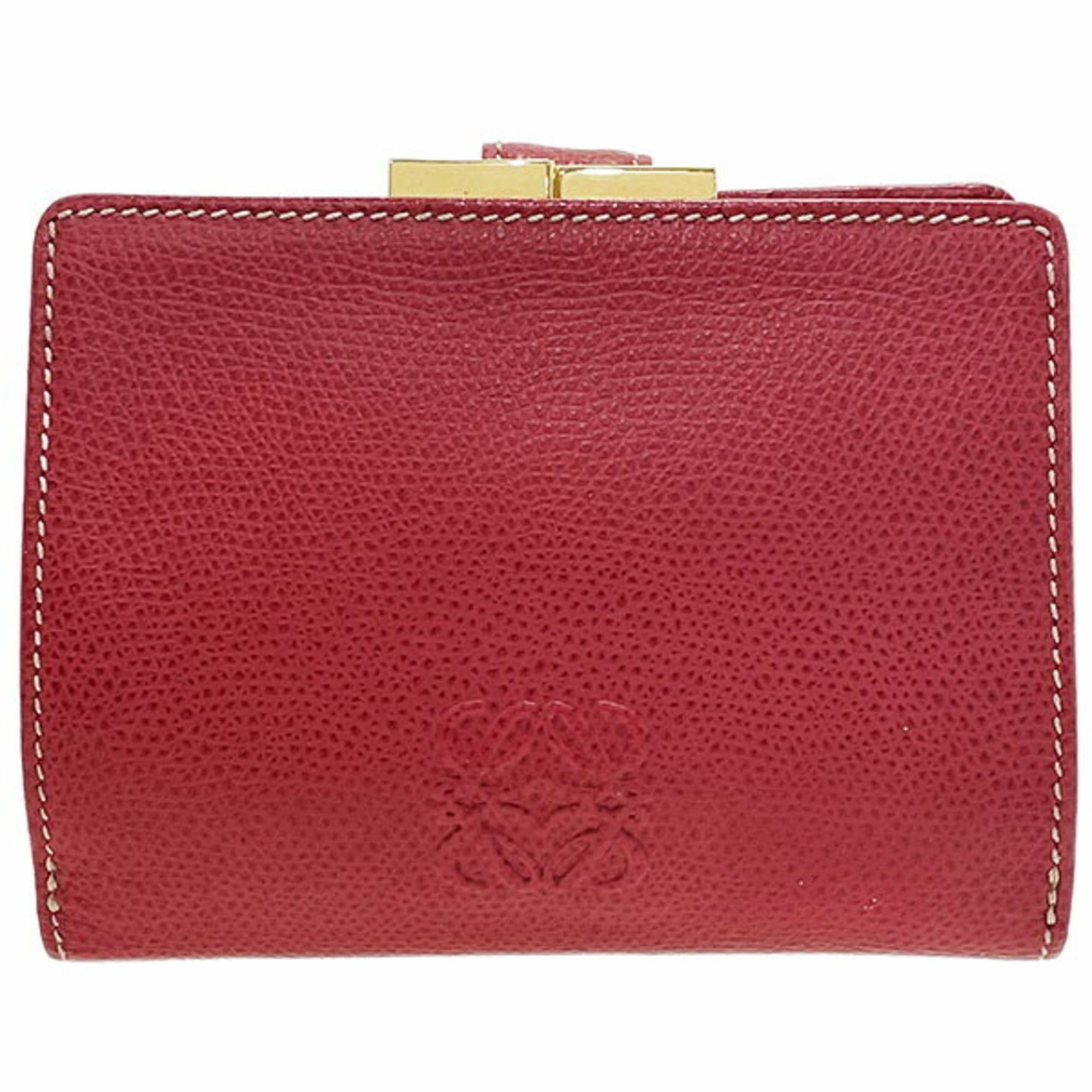 Loewe Loewe Anagram Leather Wallet, Red, Bi-fold Compact NN-16770 Size ONE SIZE - 1 Thumbnail