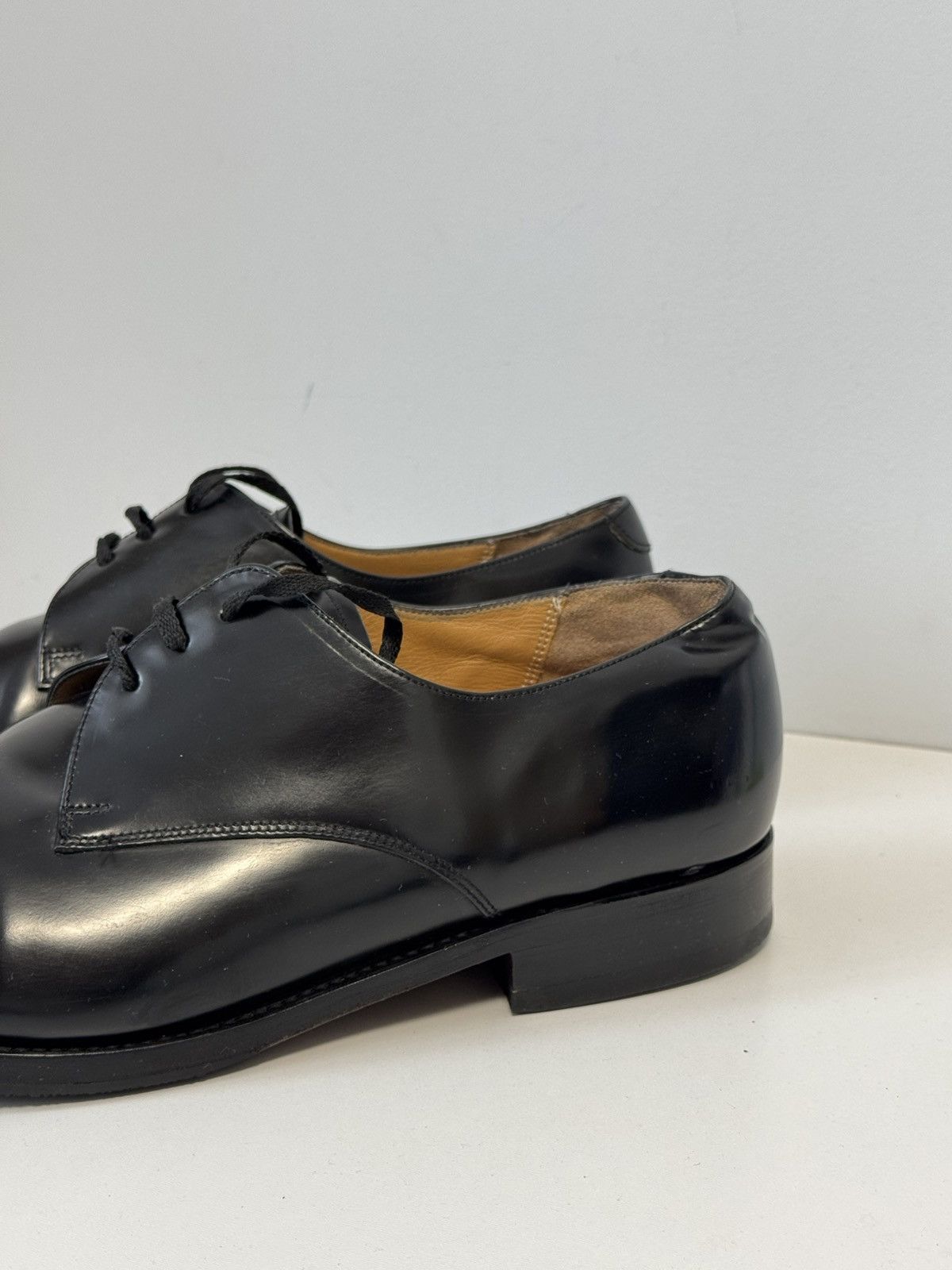 Barker Barker England Black Leather Derby Dress Shoes Size 11.5 Size US 11.5 / EU 44-45 - 5 Thumbnail