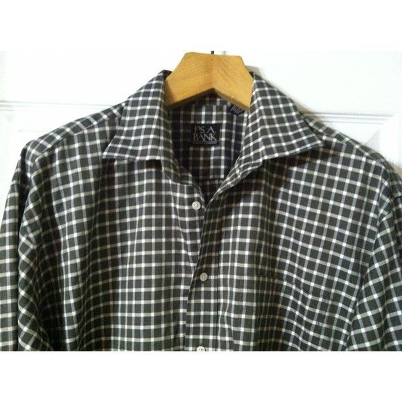 Jos. A. Bank JOS.A.BANK MENS GREEN 100%COTTON PLAID CASUAL SHIRT SIZE: L Size US L / EU 52-54 / 3 - 1 Thumbnail