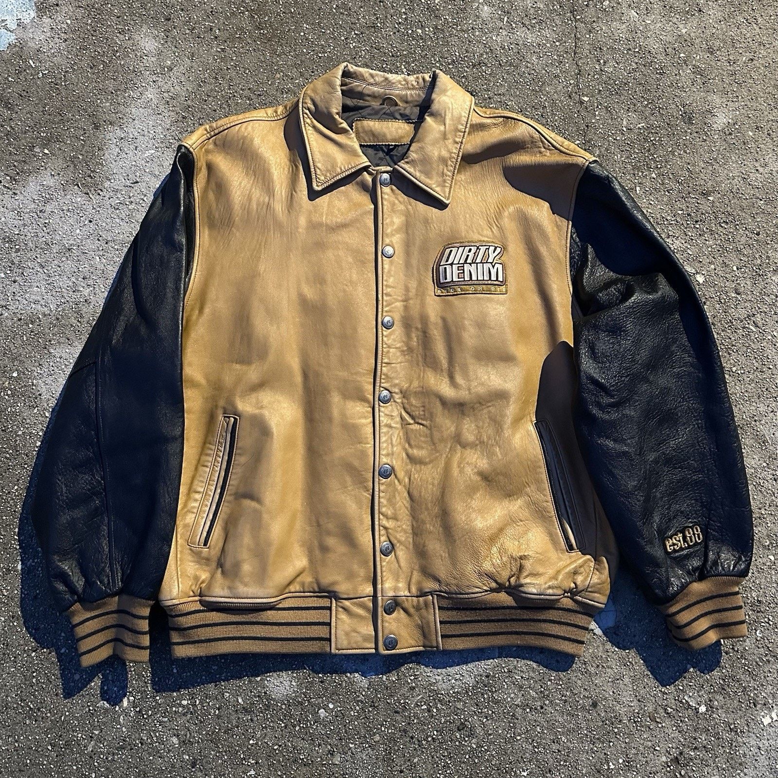 Leather × Ruff Ryders × Vintage Vintage Ruff Ryders Dirty Denim Ride or Die Leather Jacket Size US XXL / EU 58 / 5 - 3 Thumbnail