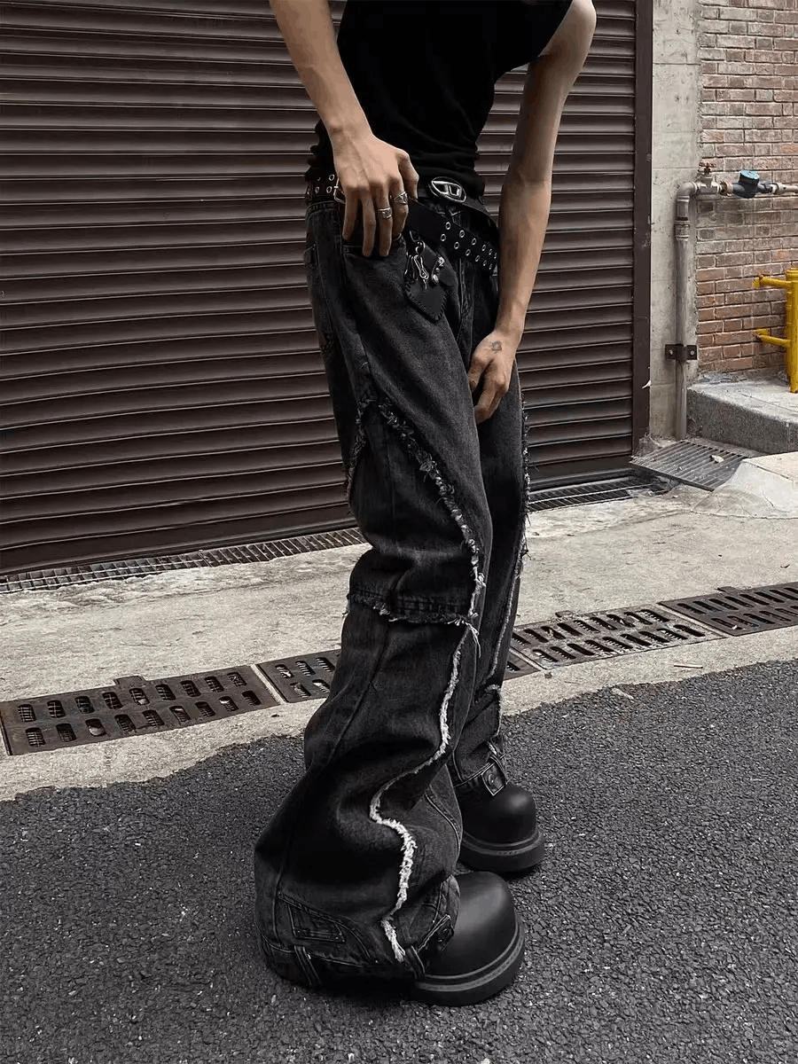 Jean × Vintage Vintage Raw Y2K Micro Flare Street Hip Hop Jeans Size US 30 / EU 46 - 3 Thumbnail