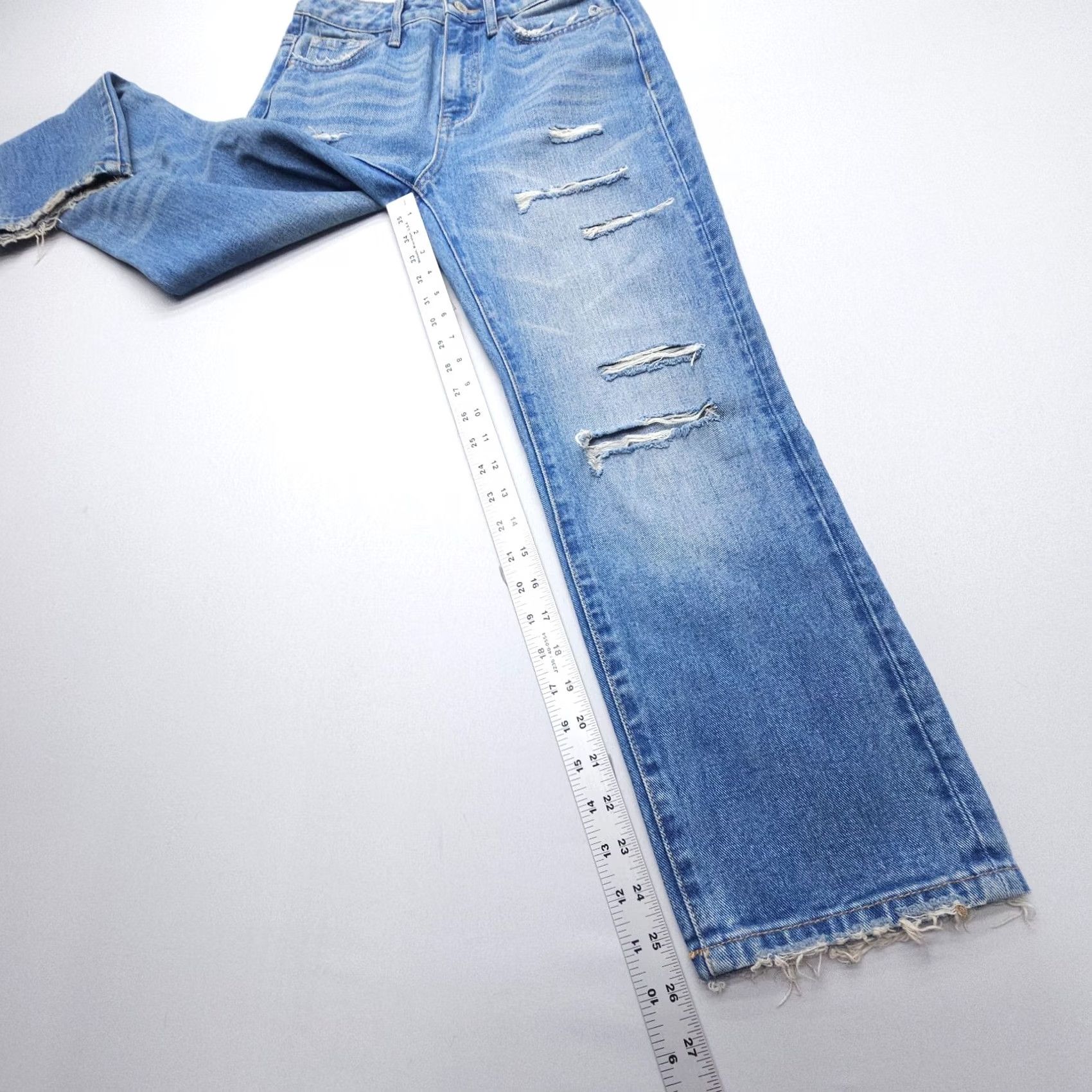 Vintage VERVET Jeans Womens 26 x 26" High Rise Straight Blue Distressed Rigid Cotton Jeans Jeans blue Distressed City 90s Mens Girls Size 26" / US 2 / IT 38 - 5 Thumbnail