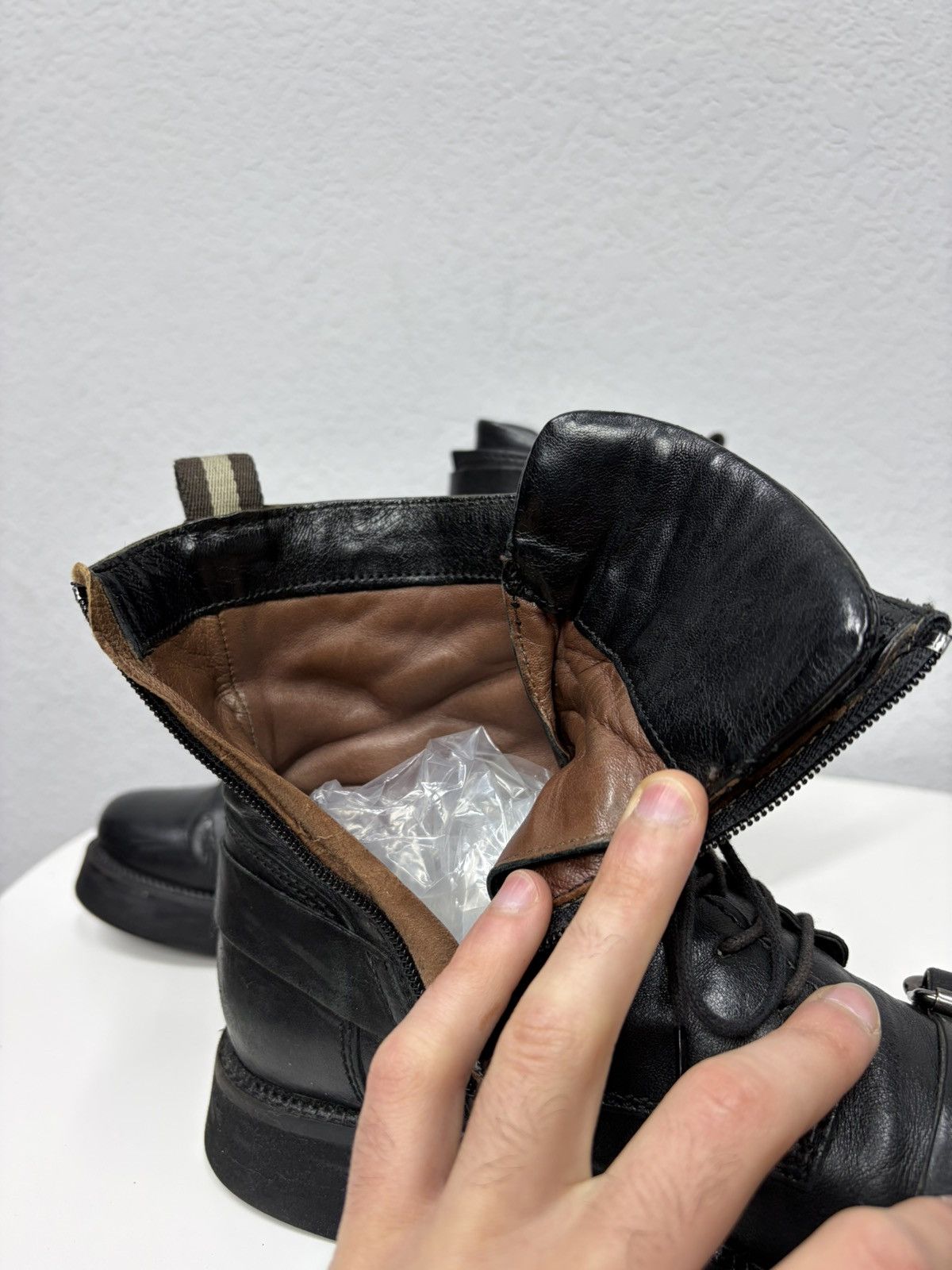 If Six Was Nine Vintage 00s Guidi CCP Style Distressed Leather Biker Boots Size US 7 / EU 40 - 15 Thumbnail