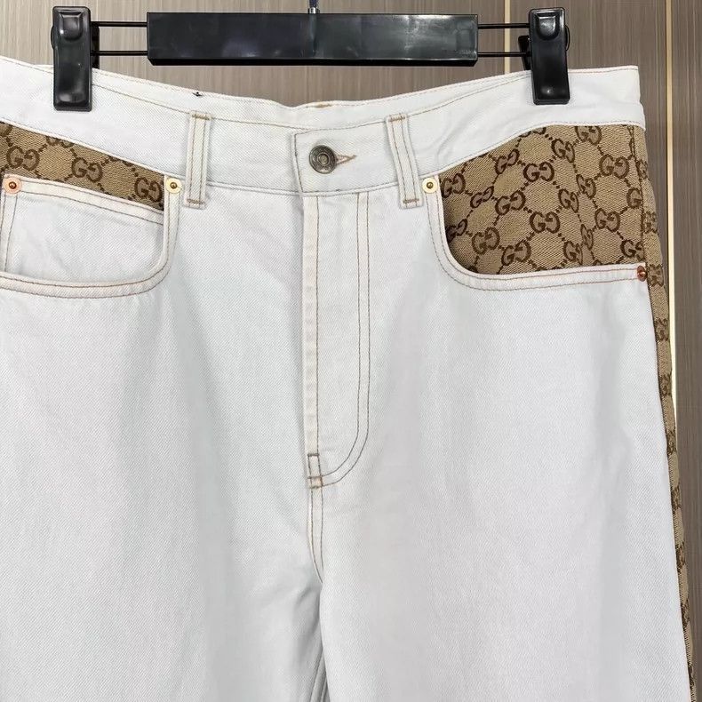 Gucci Gucci Patchwork Denim Long Pants Size 34-2506 Size 33" - 3 Thumbnail