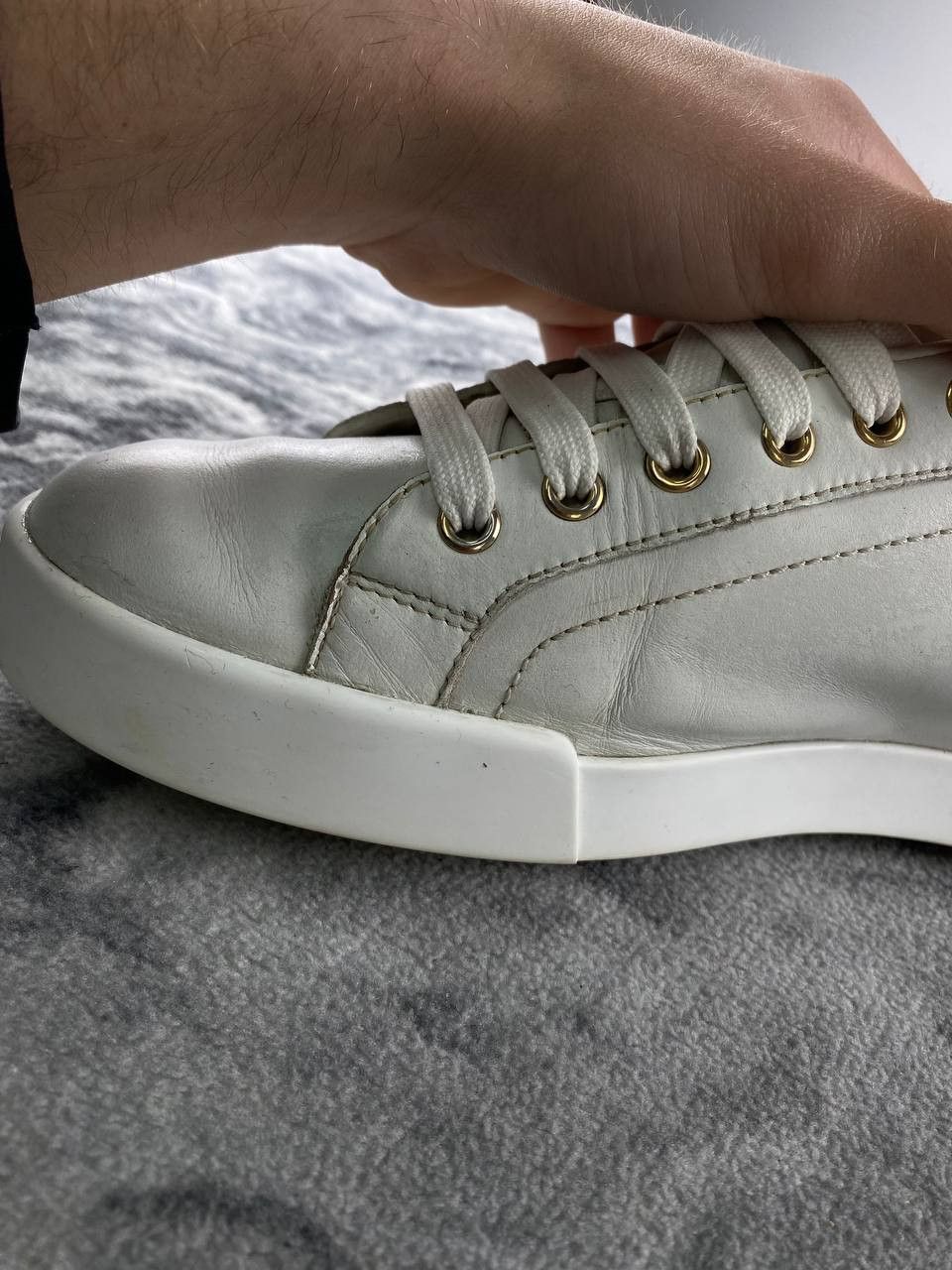 Dolce & Gabbana Dolce & Gabbana Portofino Leather Trainers Men Size 41 White Size US 8 / EU 41 - 8 Thumbnail