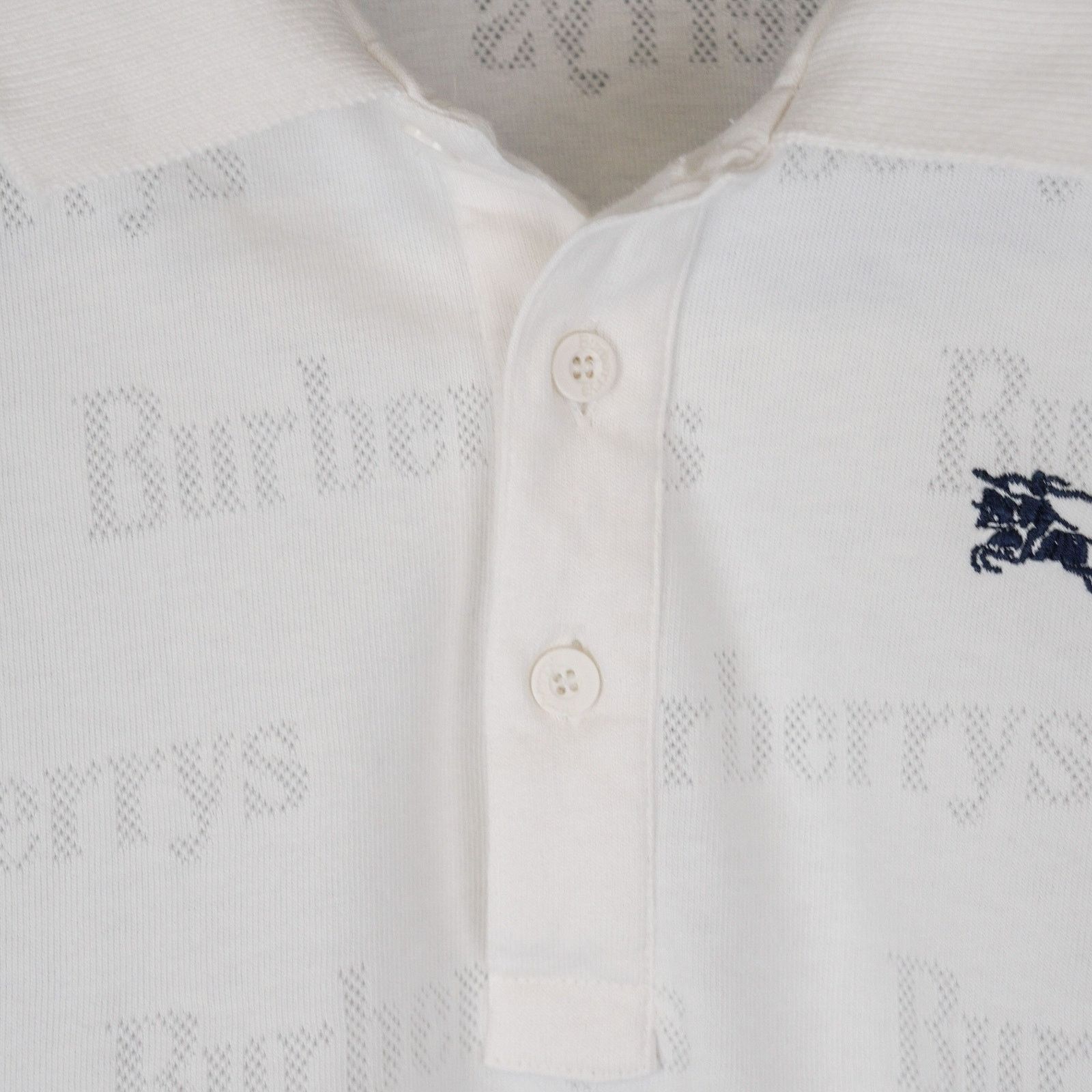Burberry Burberrys england white monogram equestrian logo polo shirt Size US L / EU 52-54 / 3 - 4 Thumbnail