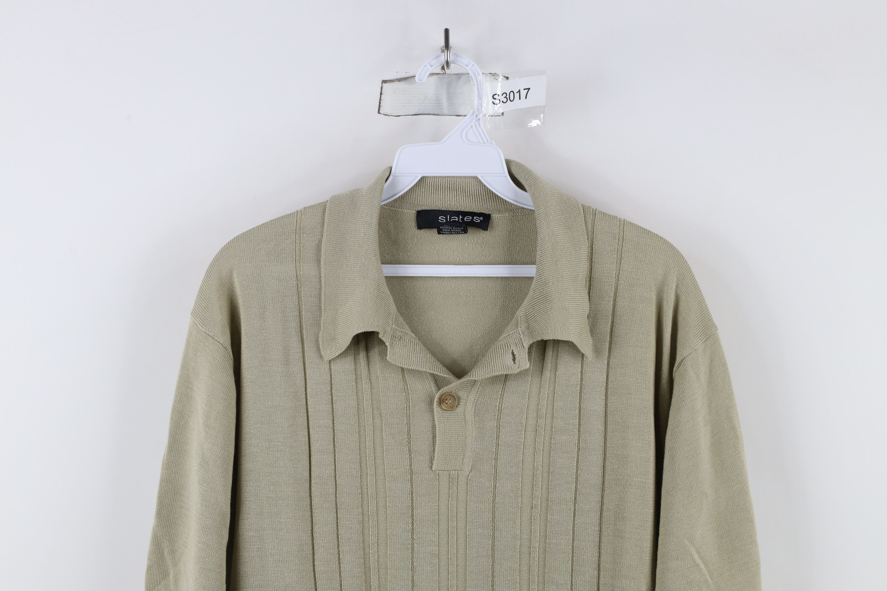 Vintage Vintage 90s Streetwear Ribbed Knit Collared Polo Shirt Size US L / EU 52-54 / 3 - 2 Thumbnail