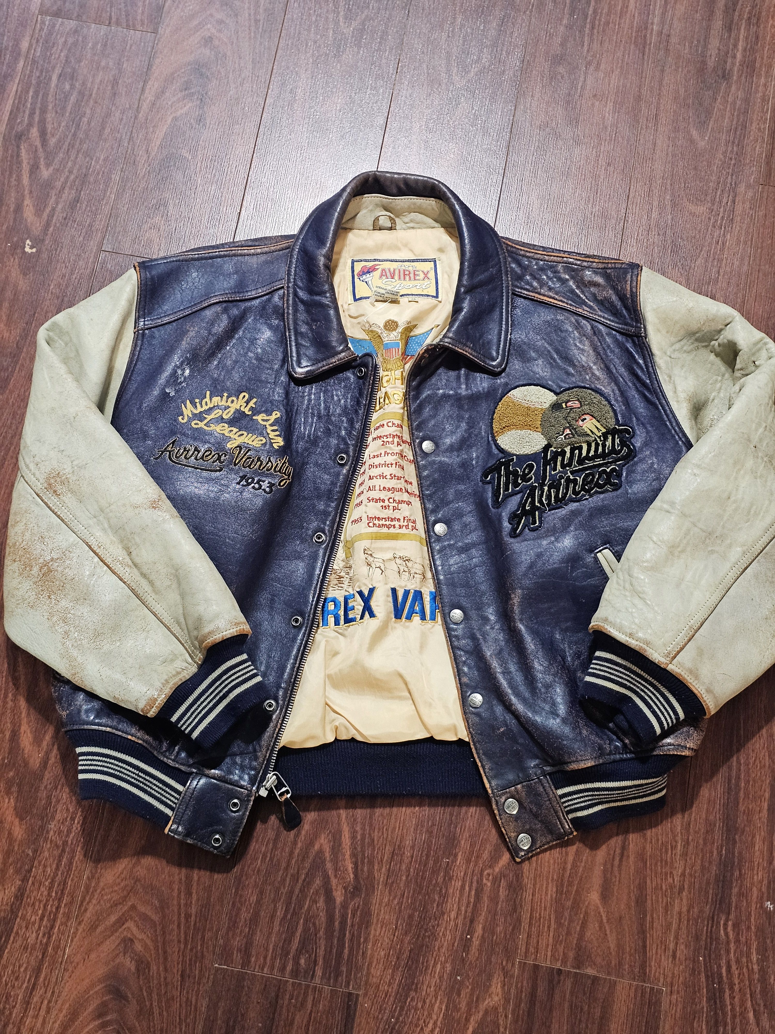 AVIREX nitro run レザージャケット AVIREX(アヴィレックス) / Versity jacket/nitro run/レザージャケット