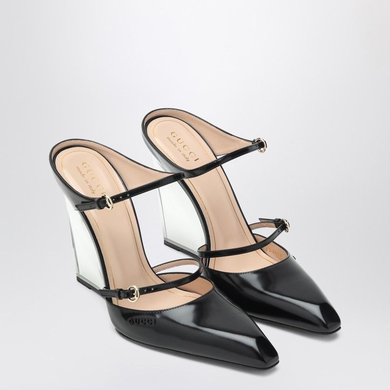 Gucci Gucci Black Sabots With Transparent Wedge Size US 6 / IT 36 - 1 Thumbnail