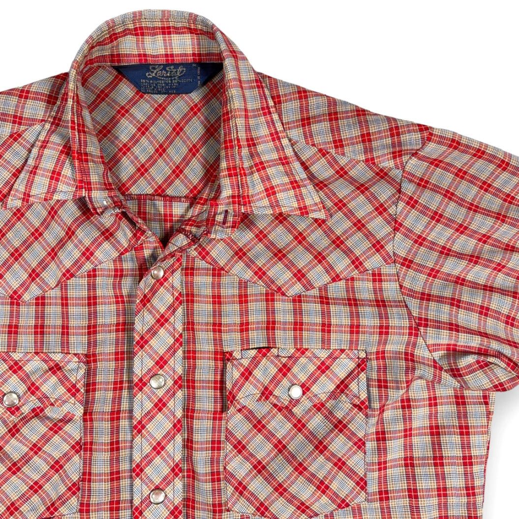 Ariat VINTAGE Lariat Western Shirt Mens Medium Red Plaid Snap Cowboy Rodeo 80s Shirt Size US M / EU 48-50 / 2 - 2 Thumbnail