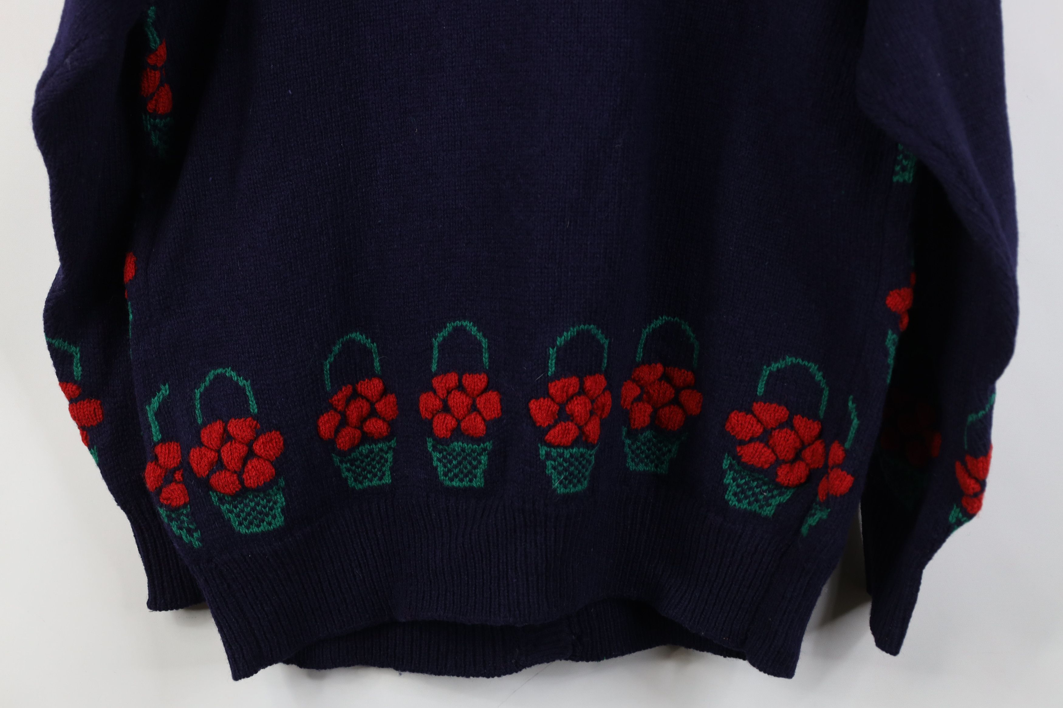 Vintage Vintage 90s Streetwear Basket Wool Knit Cardigan Sweater Size L / US 10 / IT 46 - 14 Thumbnail