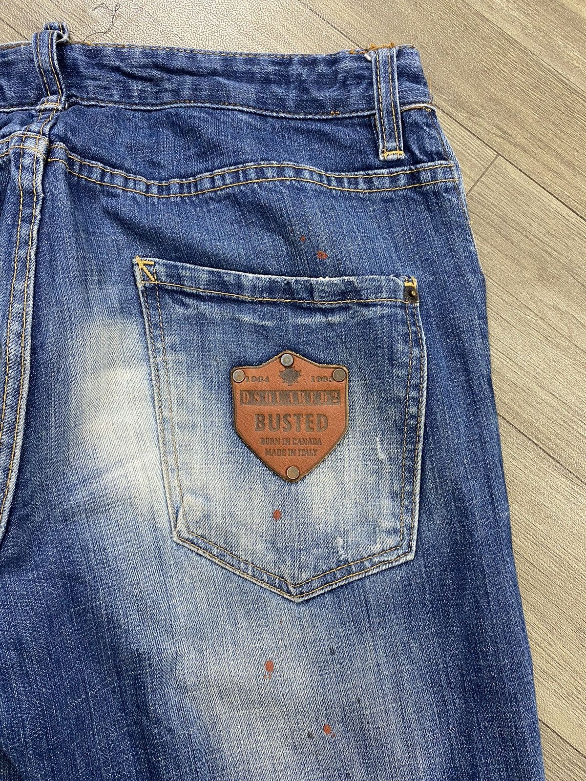 Dsquared2 2000s Dsquared2 Busted Distressed Patch Y2K Hype Faded Jeans Size US 31 - 13 Thumbnail