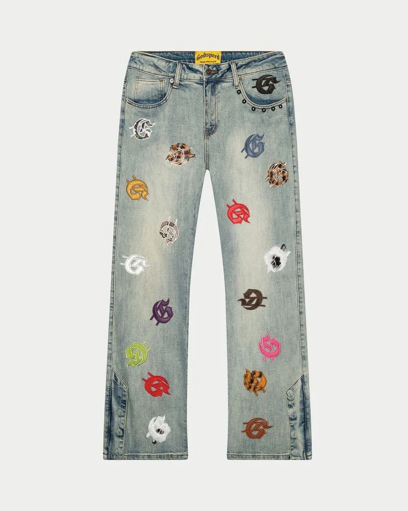 Godspeed Godspeed 'Infinity Denim' Blue & Multicolor Wash Jeans Size US 34 / EU 50 - 1 Preview