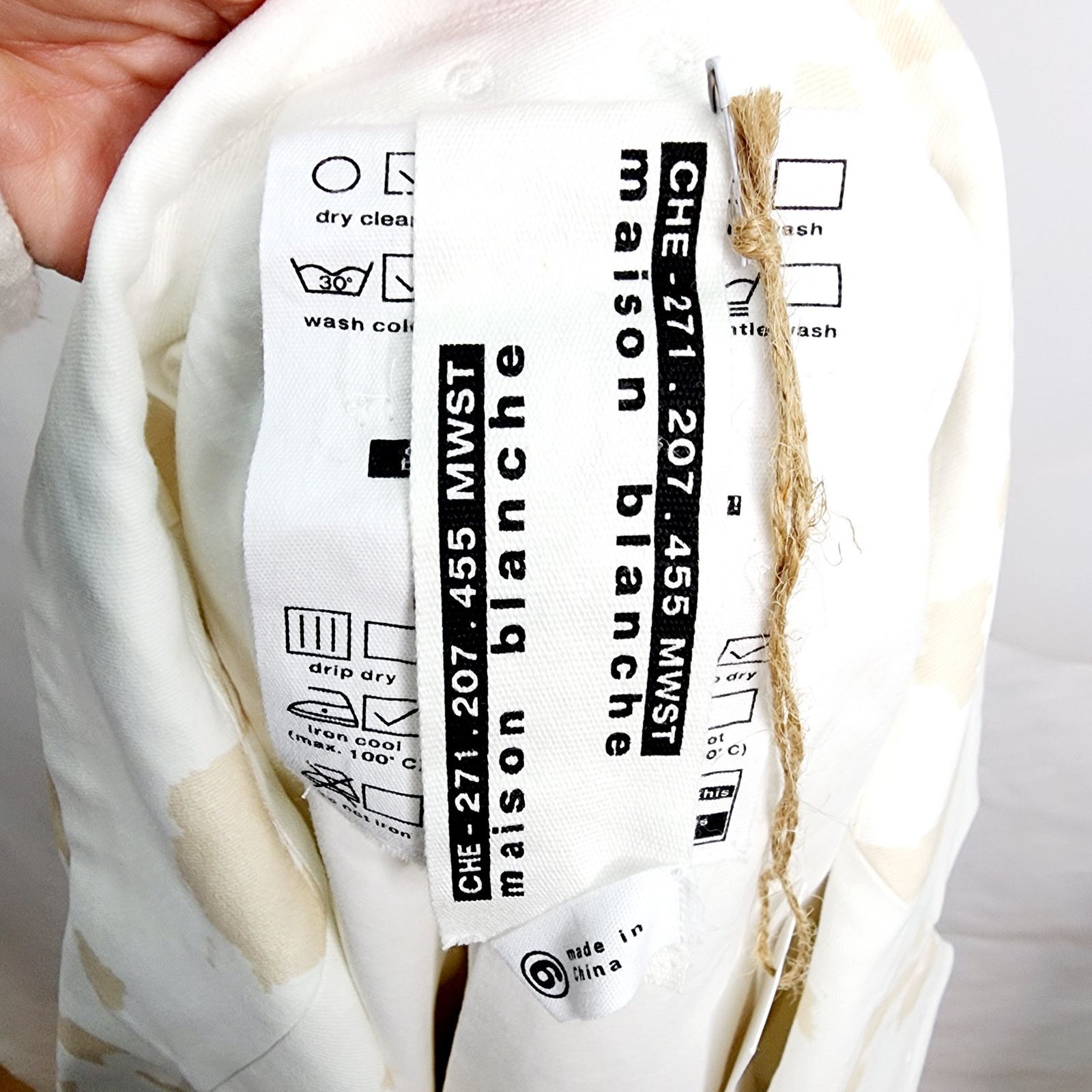 Other Maison Blanche Cream & Tan Bleached Print Cropped Jacket Size XXL / US 16-18 / IT 52-54 - 5 Thumbnail