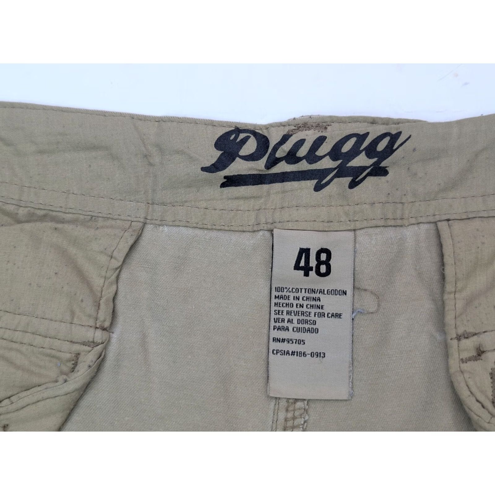 Vintage PLUGG Cargo Shorts Men 48 Beige Cotton Multi-Pocket Inseam 12 in Utility Hiking Pocketed Shorts Regular Mens Size US 32 / EU 48 - 7 Thumbnail